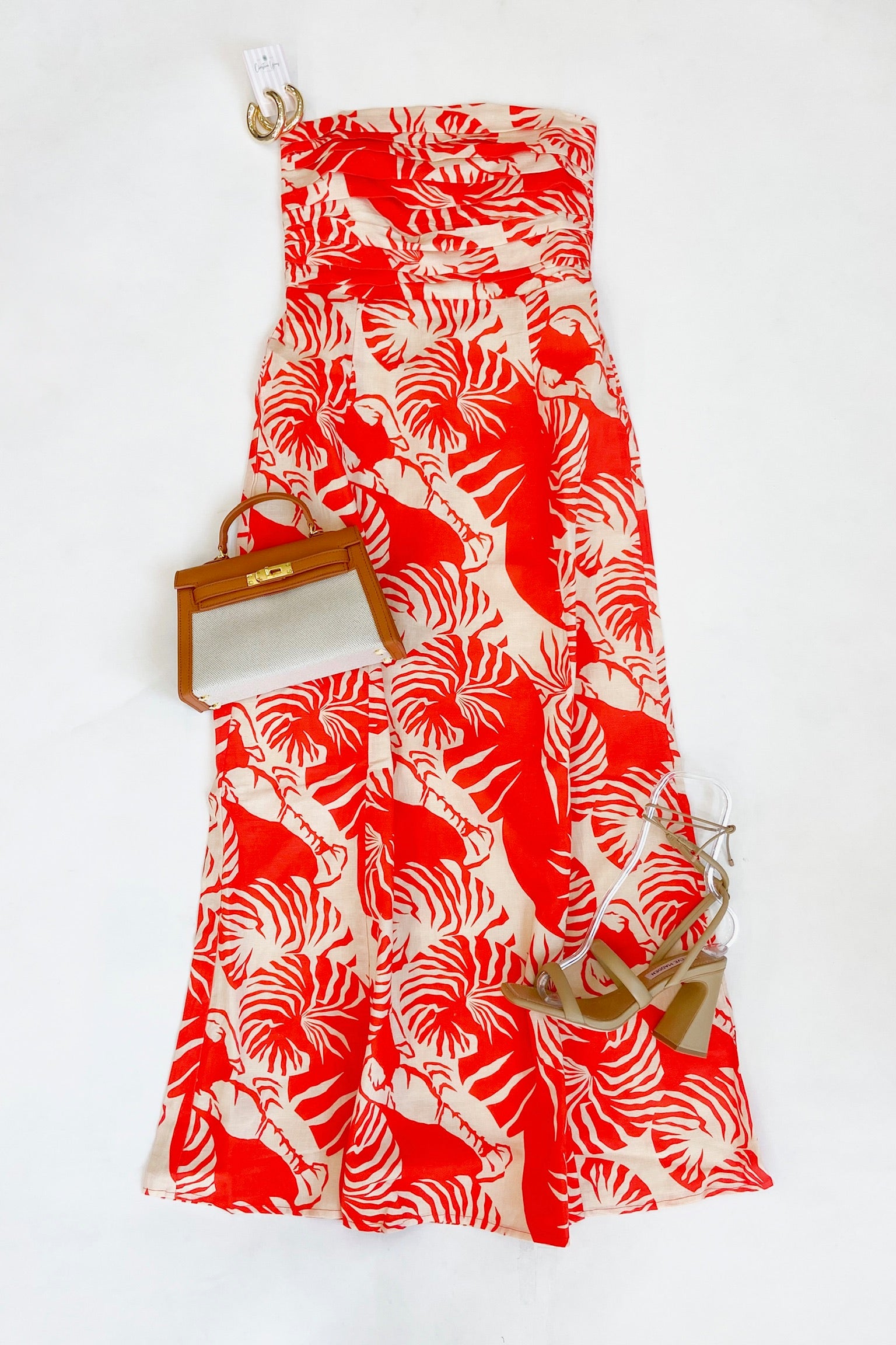 Clayton Midi Dress Red Shell
