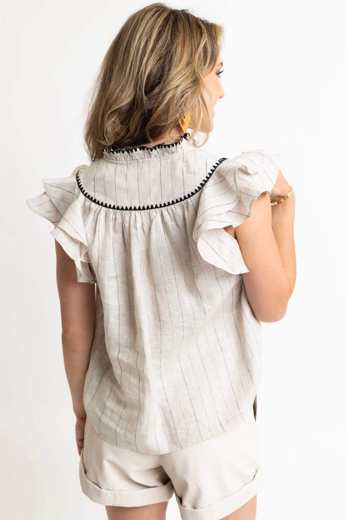 Linen Embroidered Blouse
