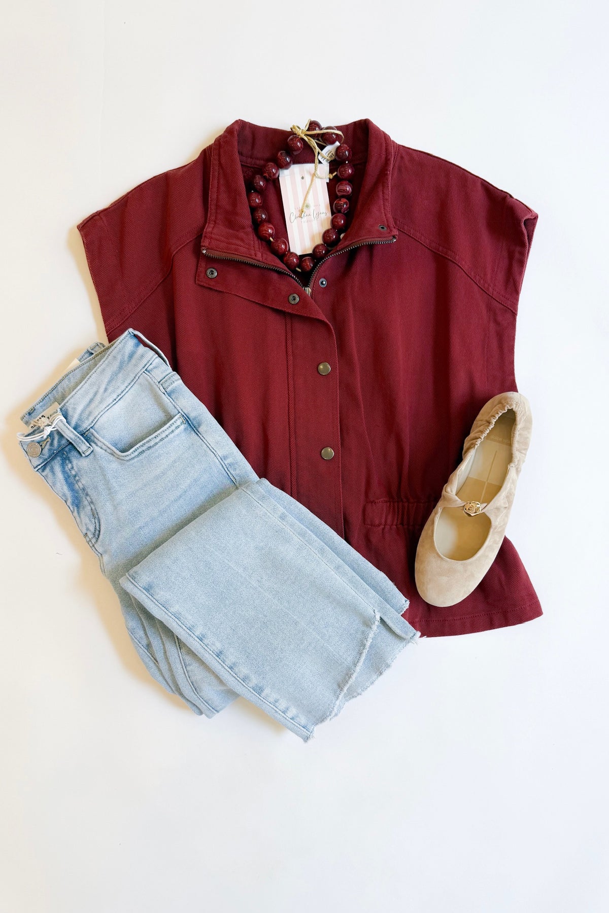 Hayes Vest Top Burgundy