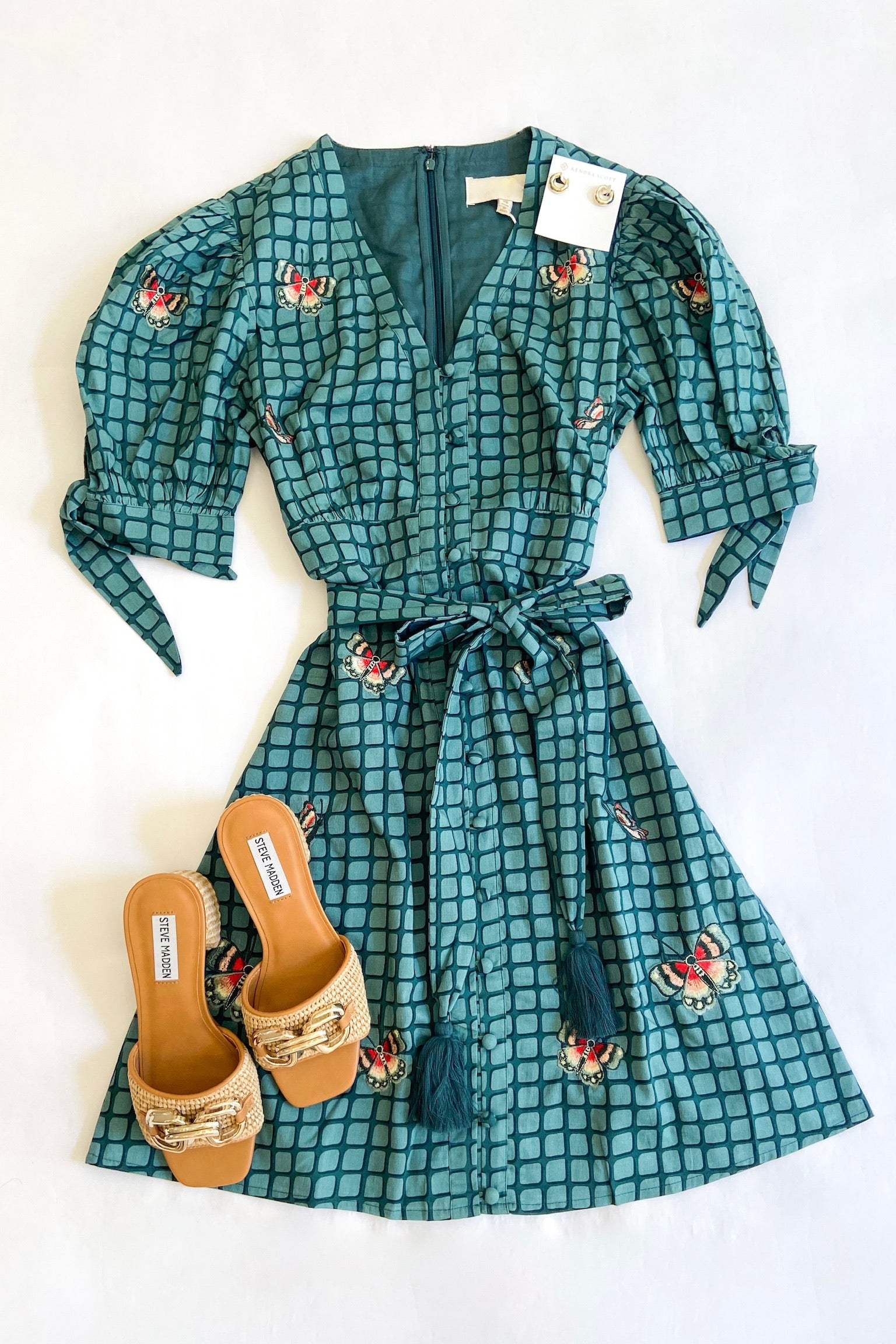 Emerson Dress Emerald Grid