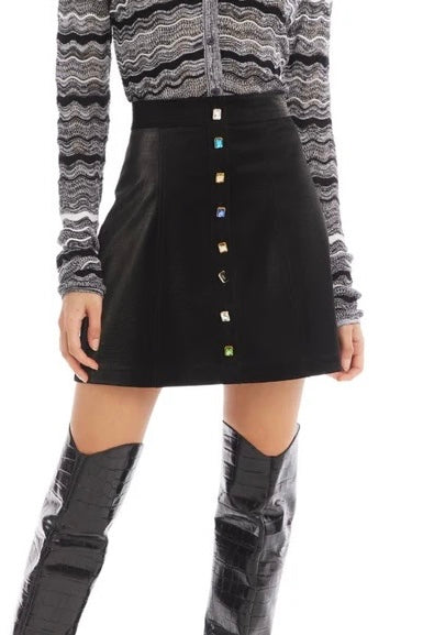 Rhinestone Skirt Black