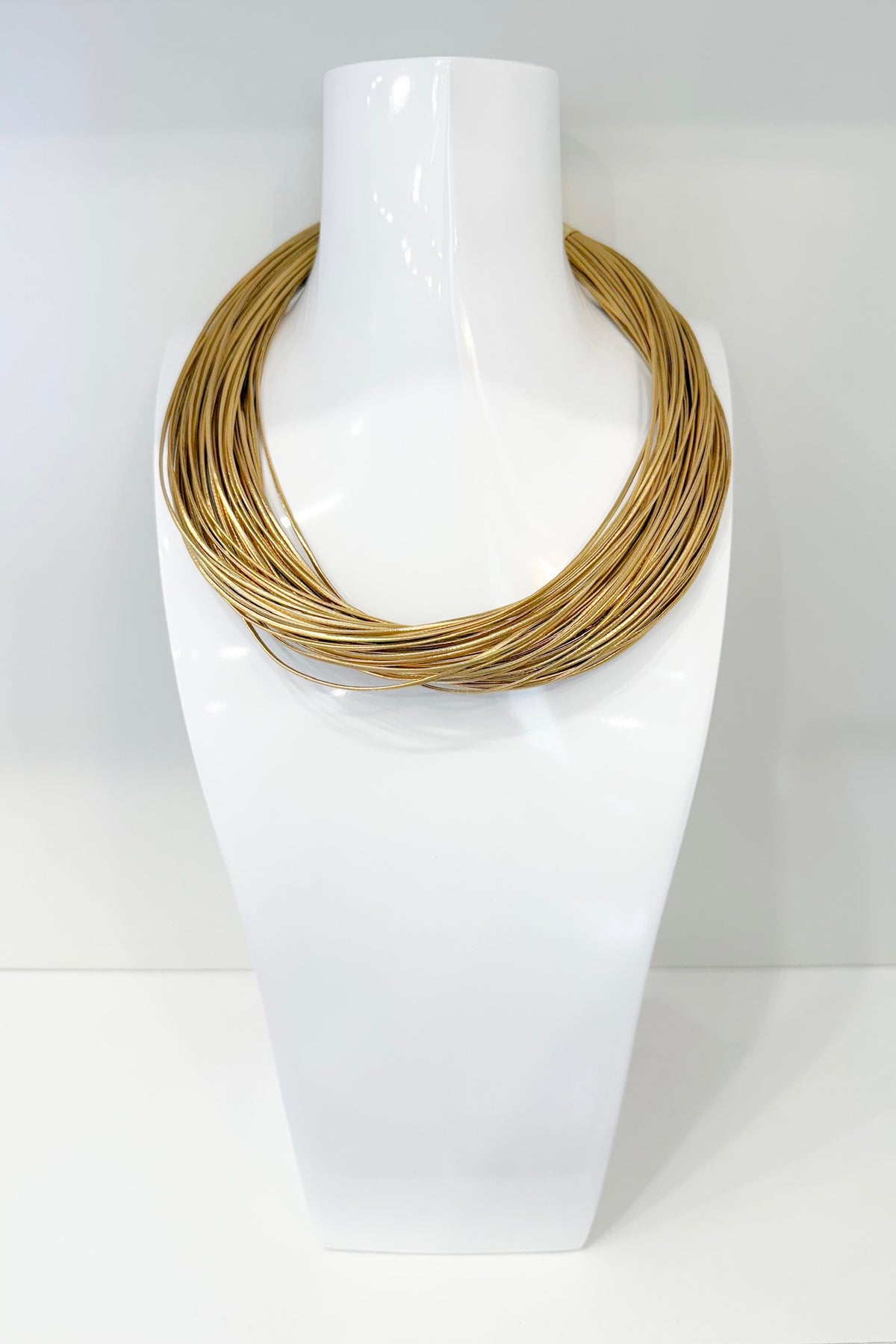 Leatherette Necklace Gold