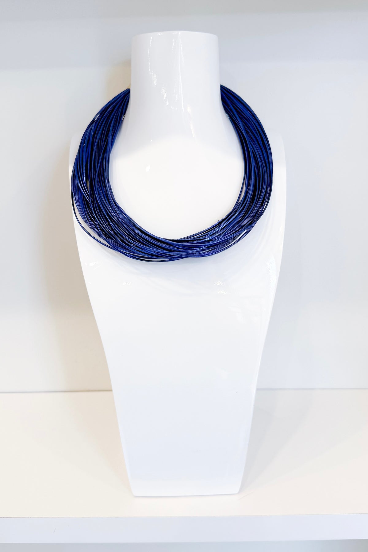 Leatherette Necklace Blue