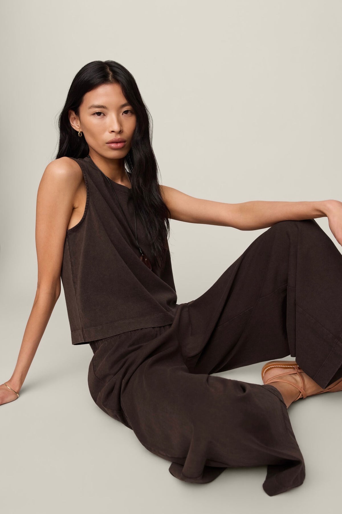 Scout Jersey Crop Flare Pant Dark Chocolate