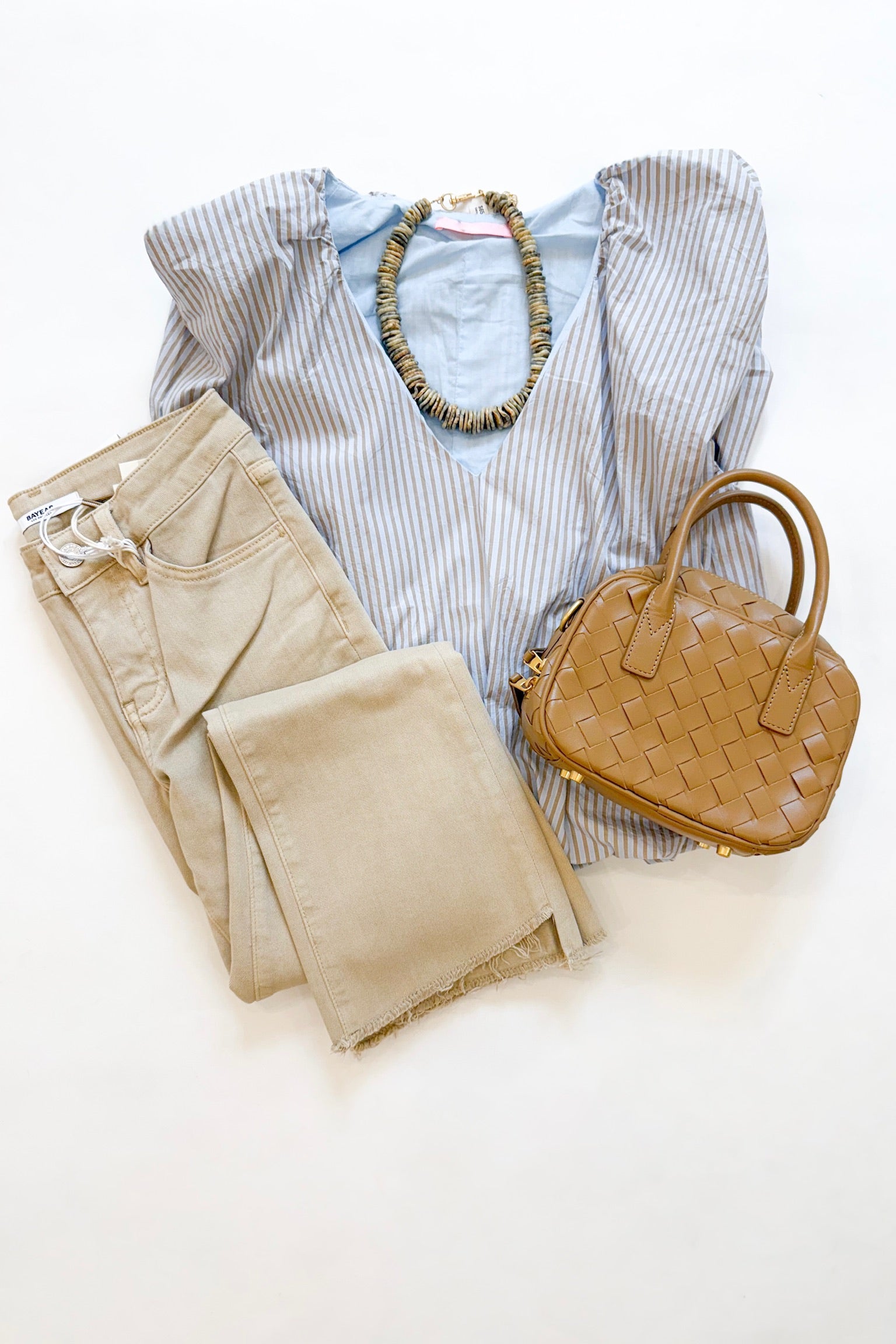 Poplin Bubble Top Blue Stripe