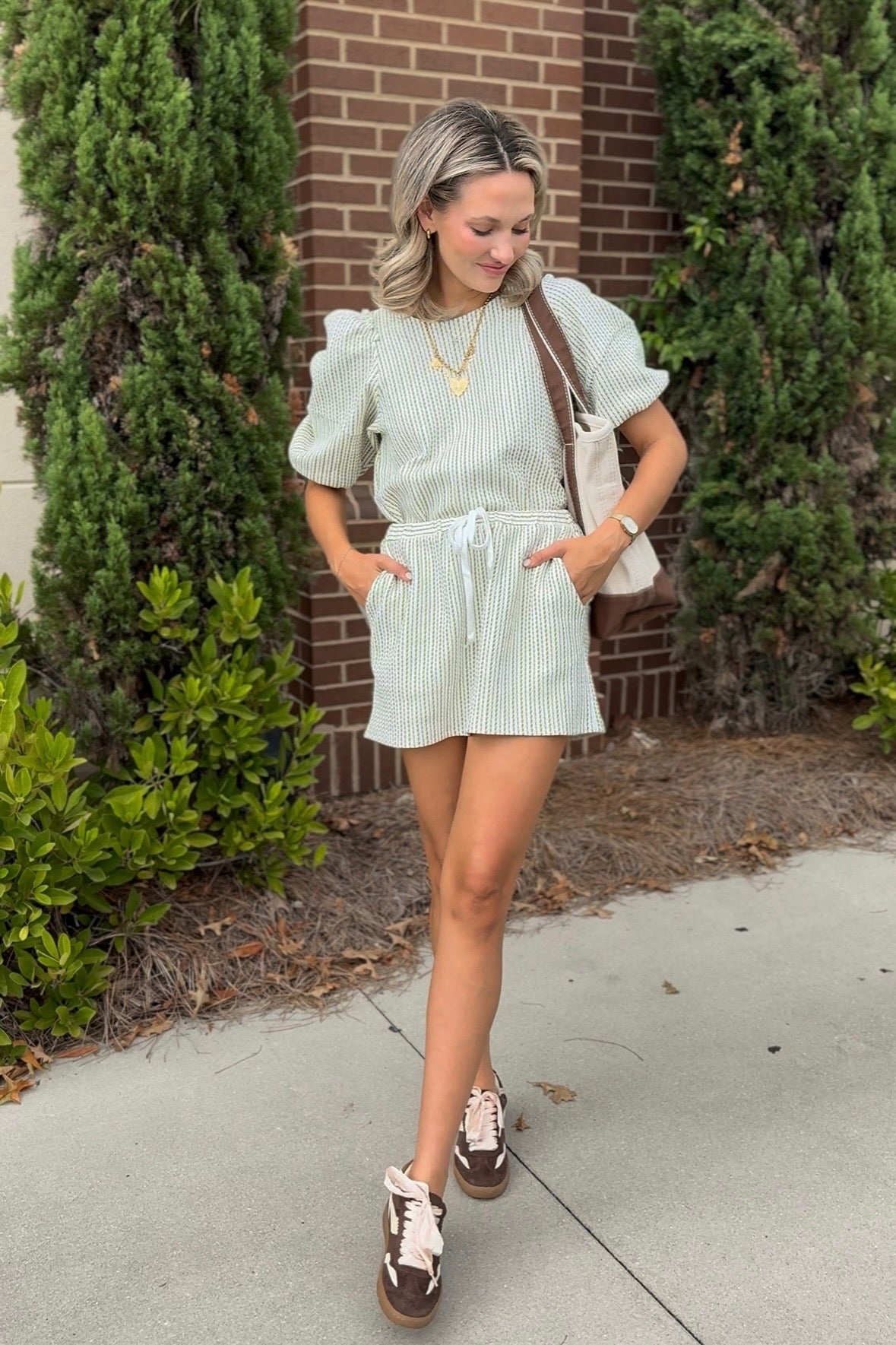 Olive Striped Skirt Set x Kaylyn
