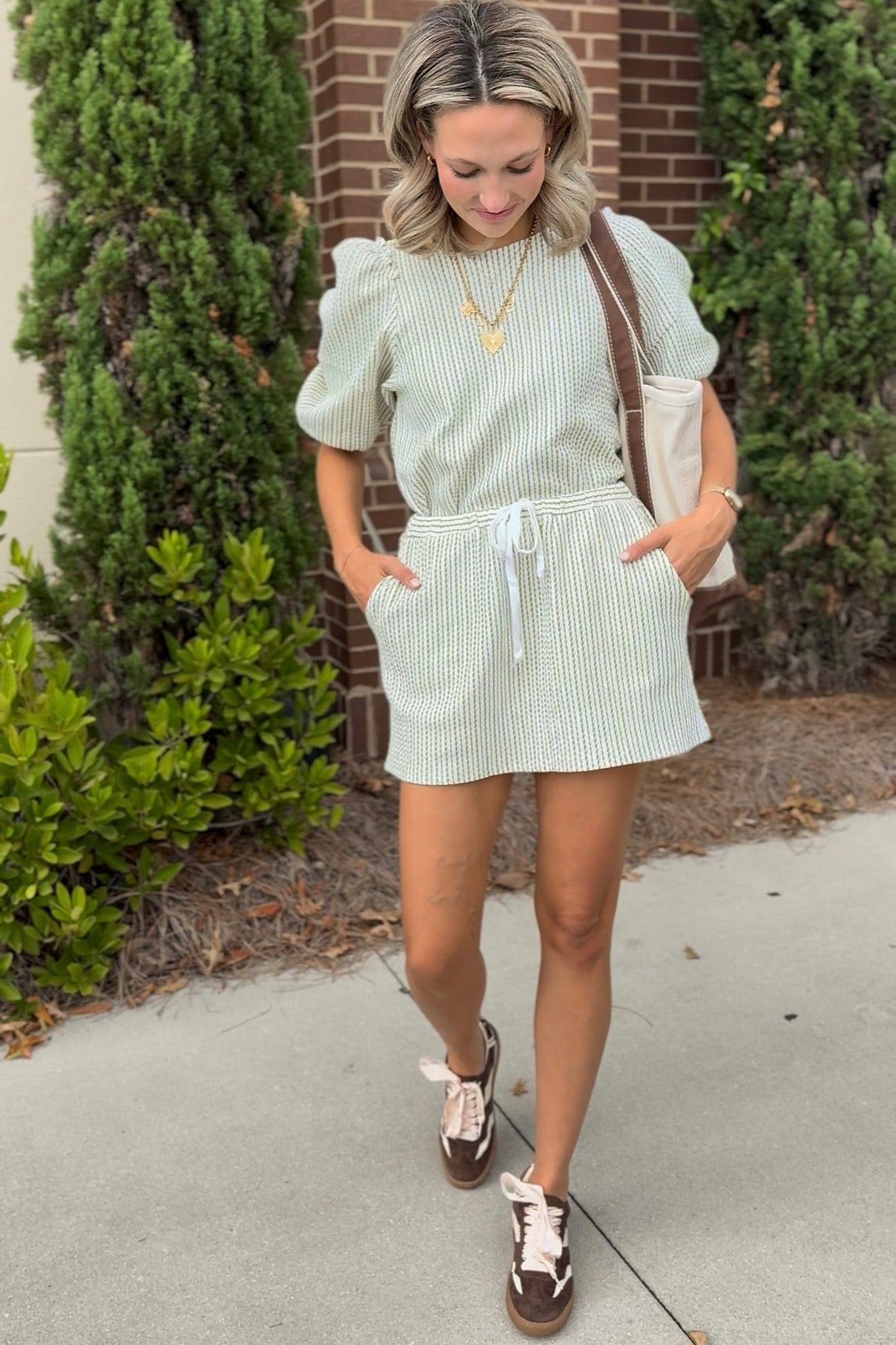 Olive Striped Skirt Set x Kaylyn