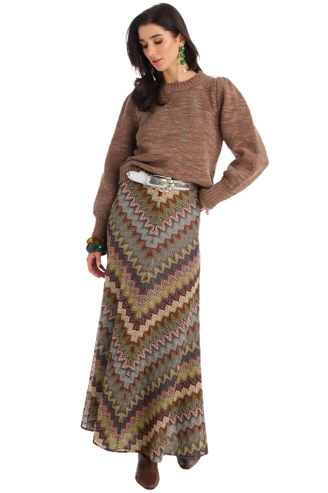 Olive Knit Skirt