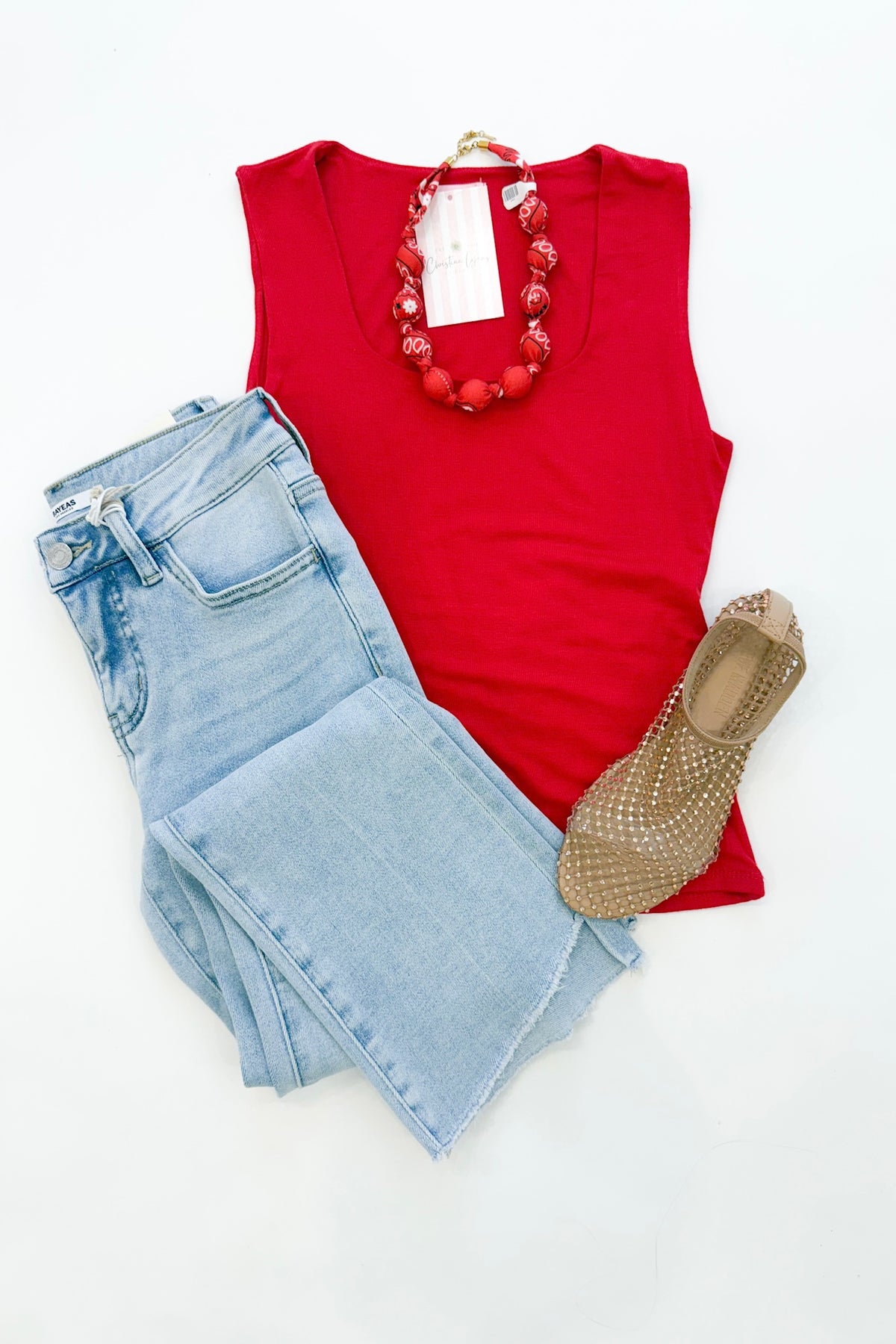 Double Knit Tank Red