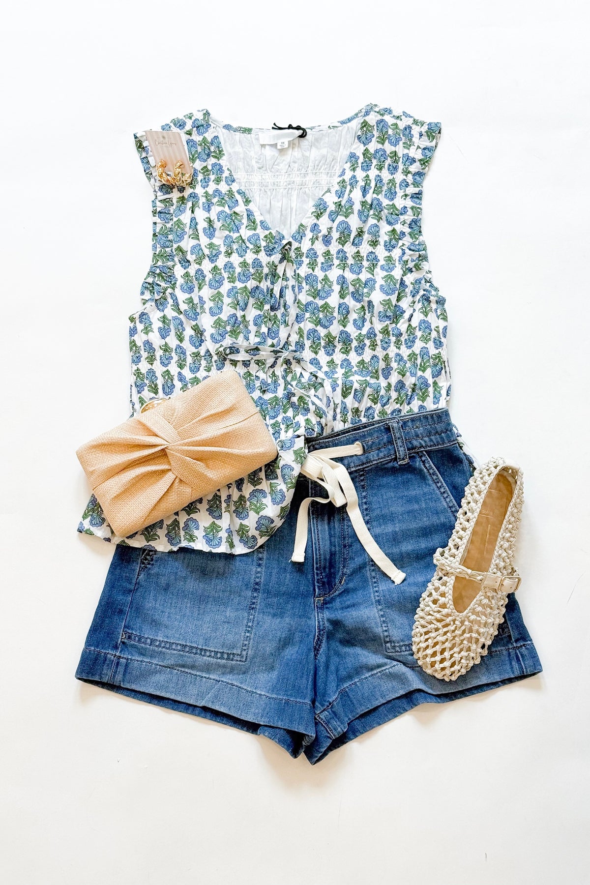 Nathalia Smocked Blouse White