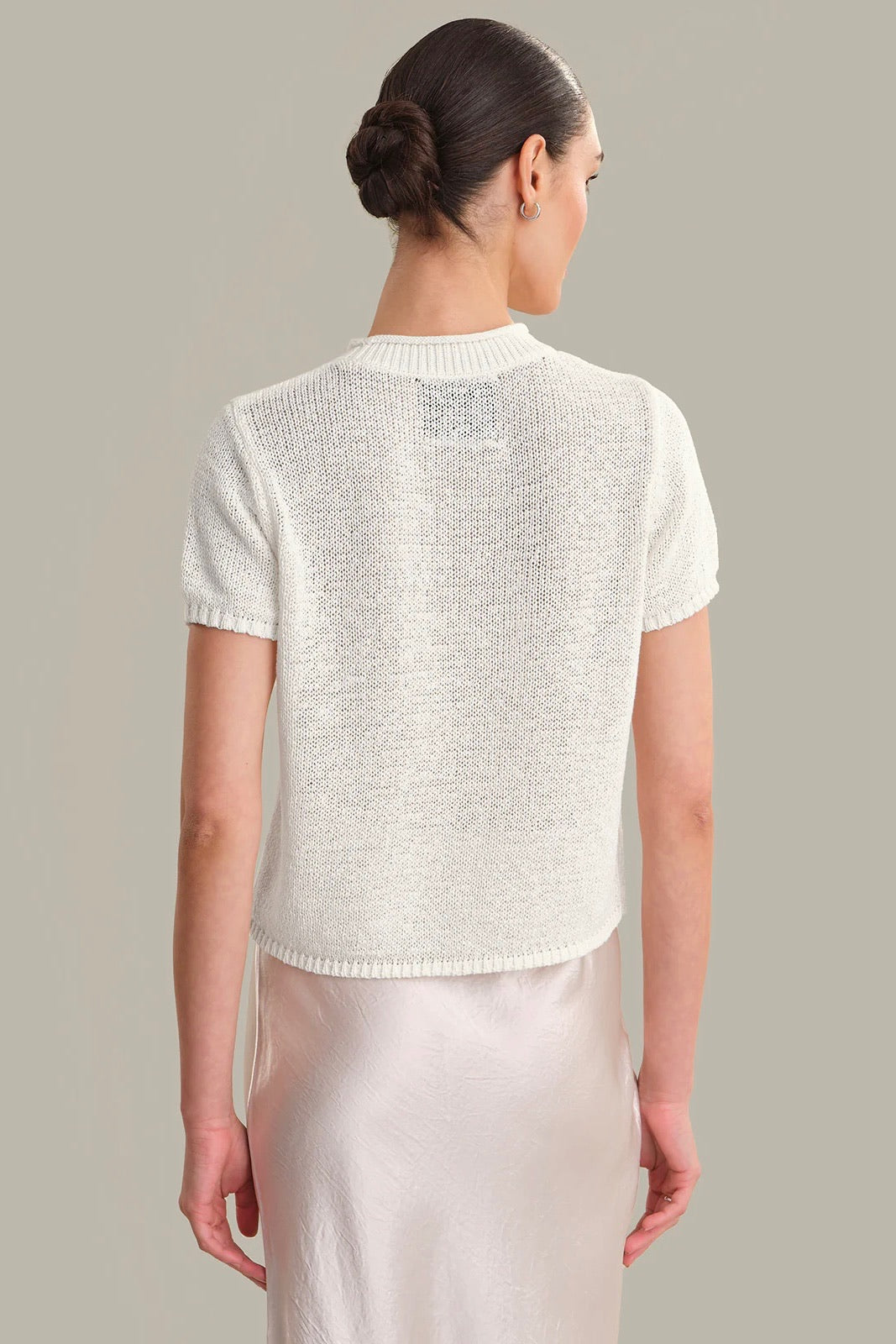 Rolled Edge Sweater Tee Chalk