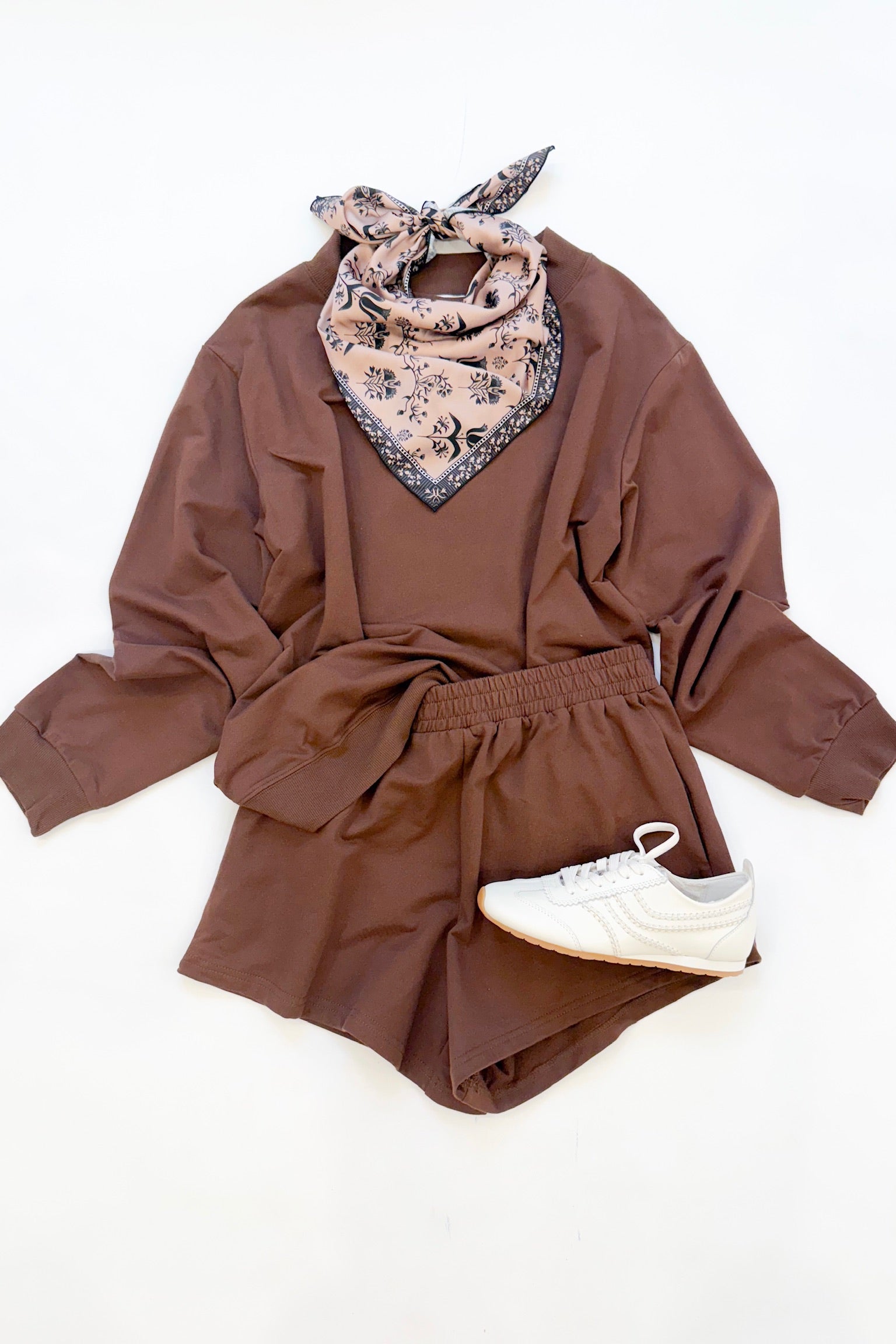 Boatneck Sweat Set Chocolate