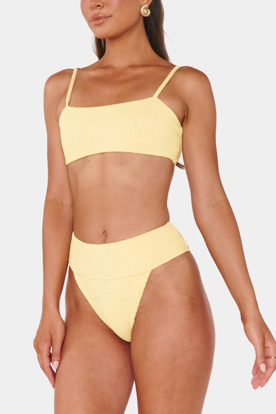 Destin Swim Top Yellow Scrunch