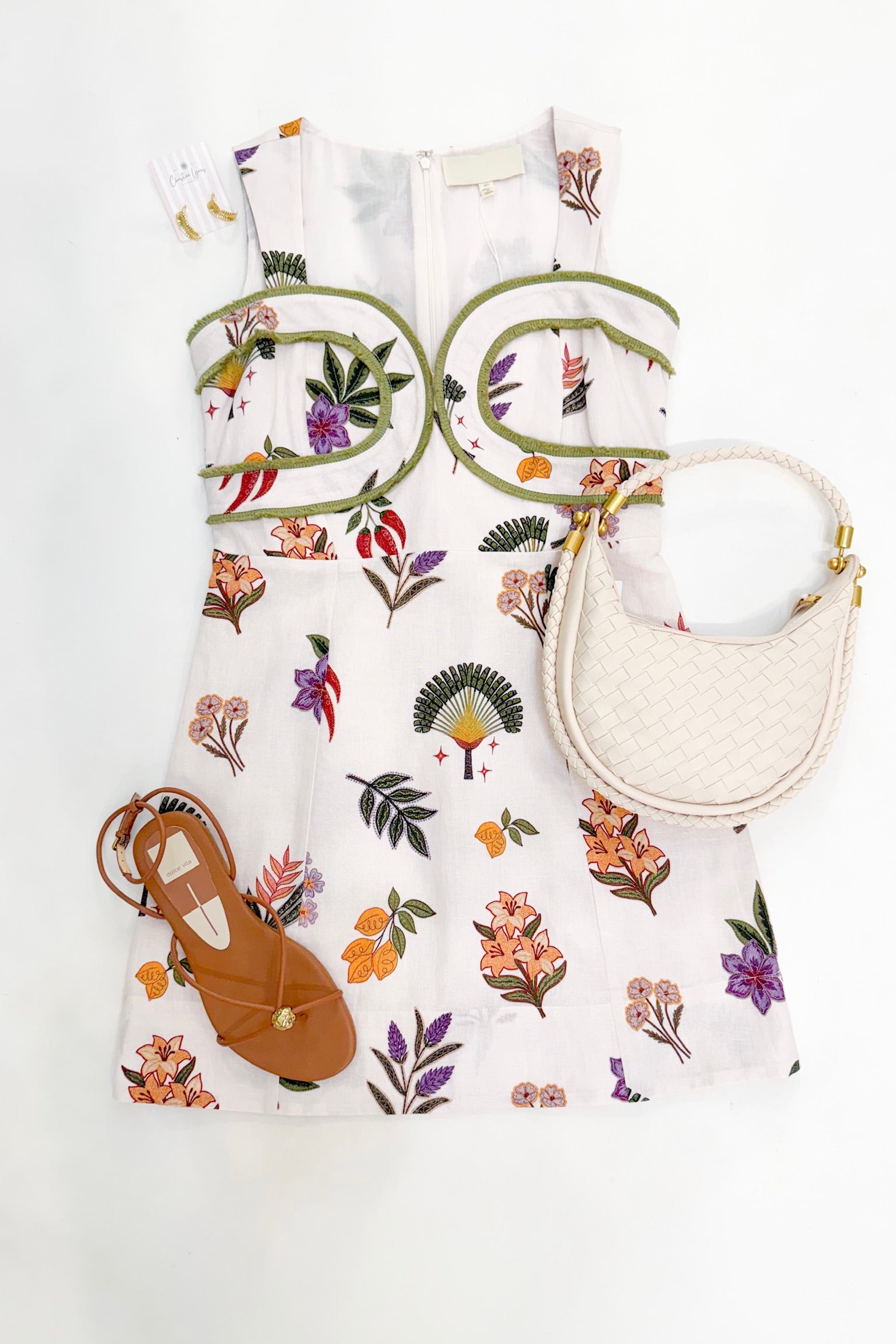 Callie Dress White Leaf