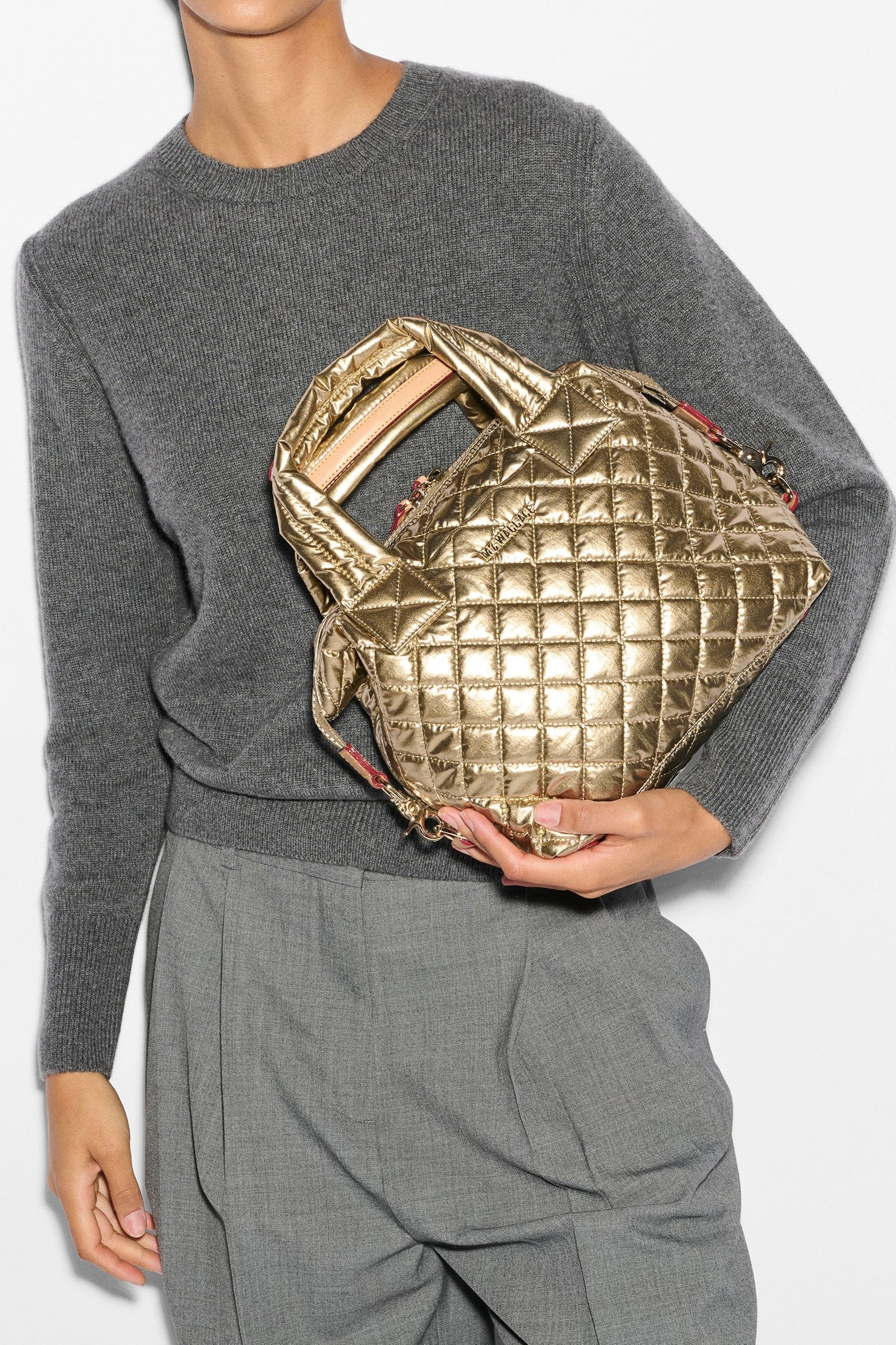 Small Sutton Deluxe Bag Antique Gold Metallic