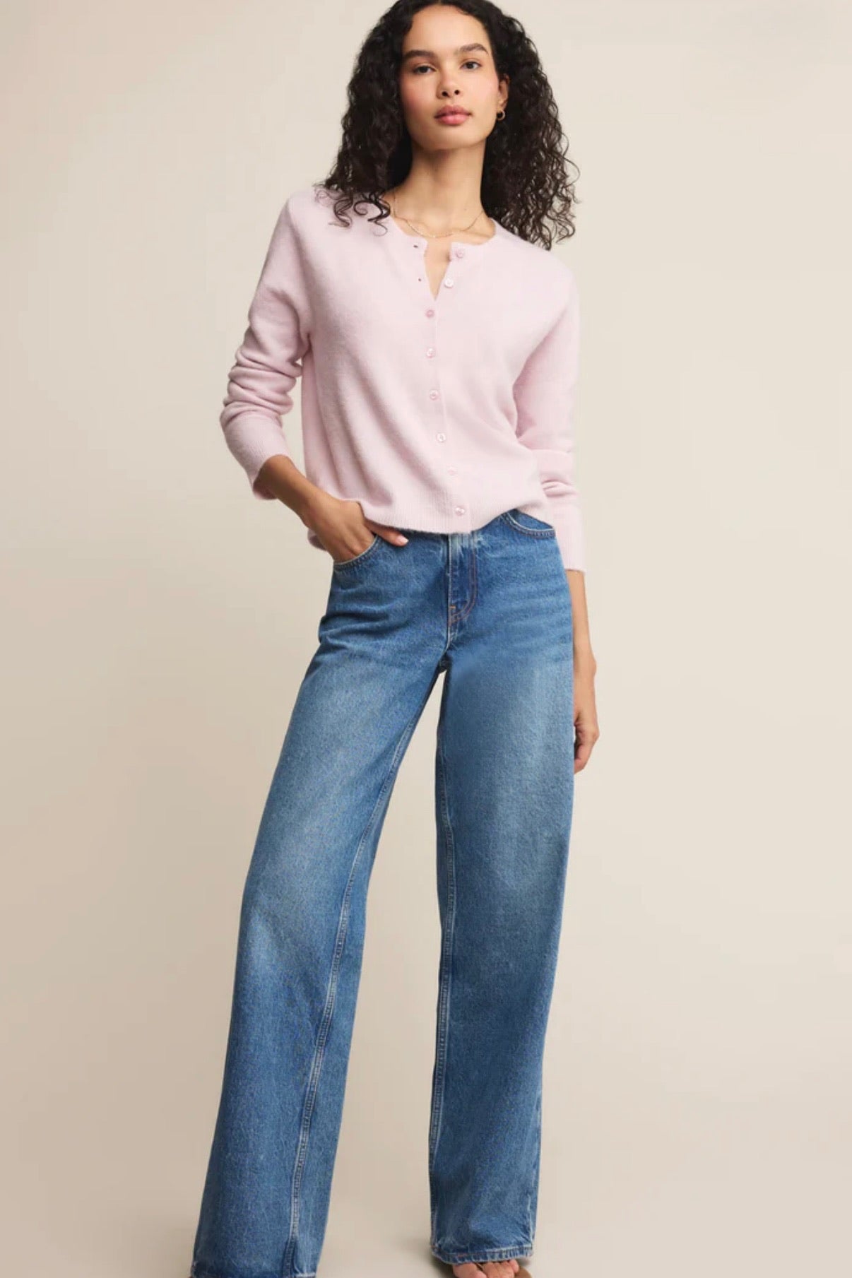 Medina Cardigan Washed Pink