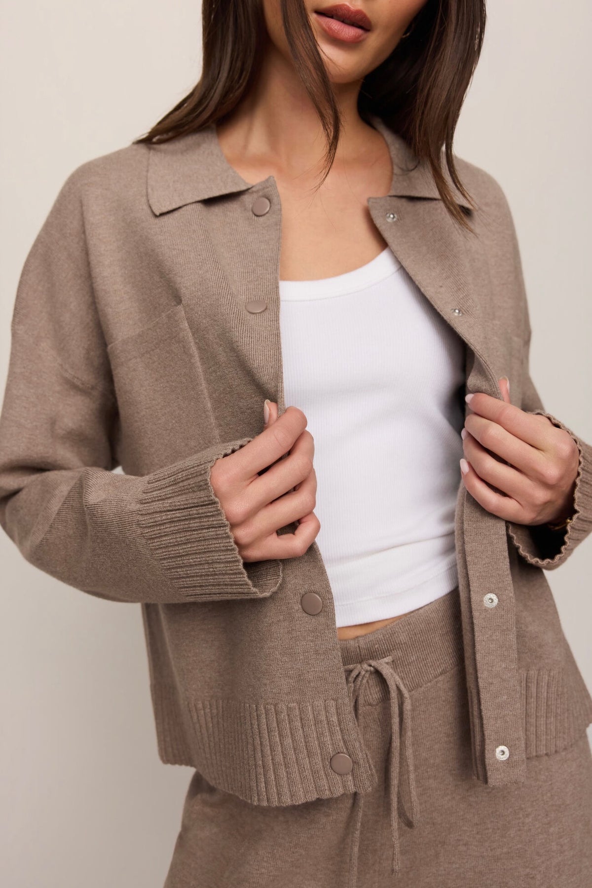 Slow Down Sweater Jacket Heather Ash