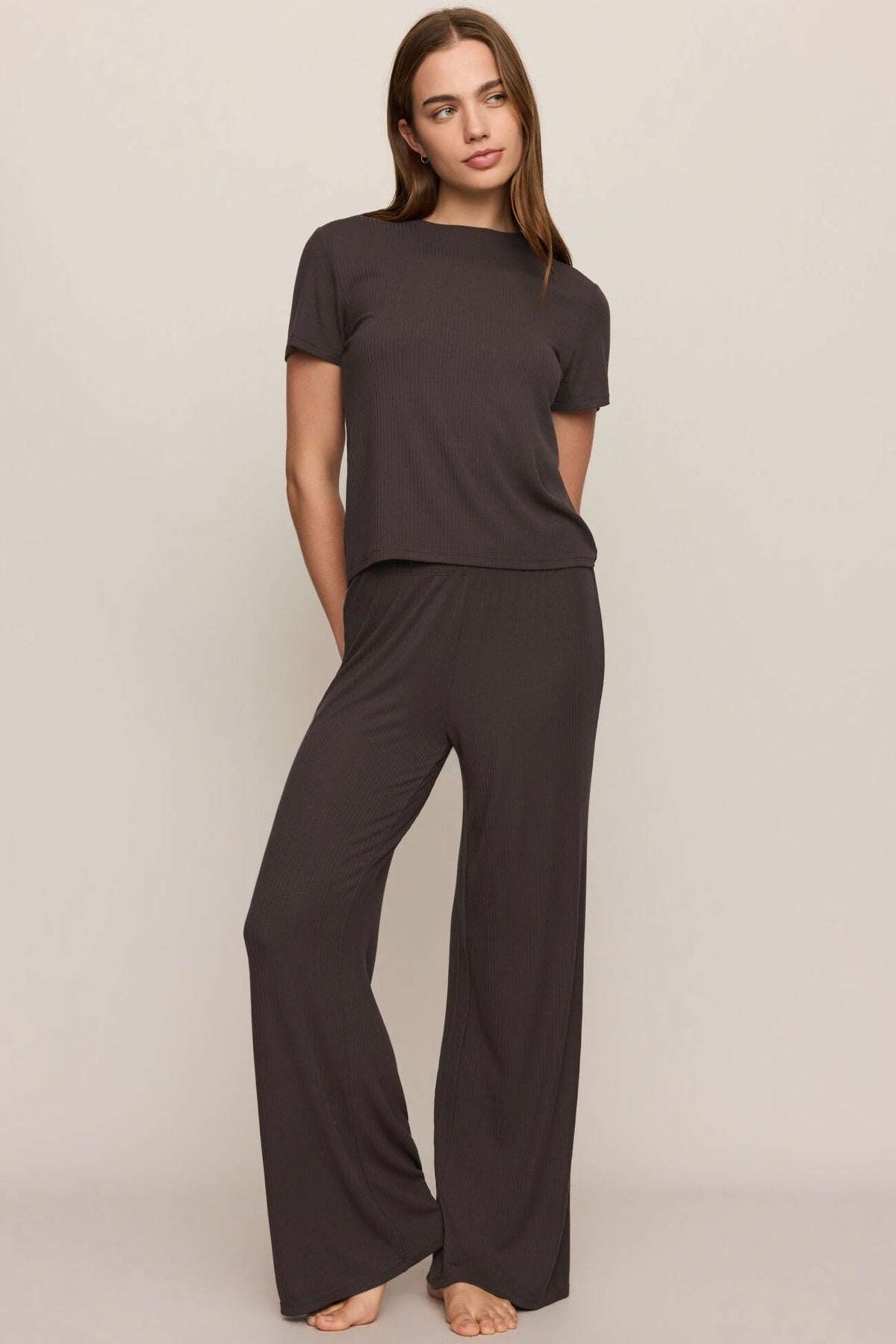 Just Right Rib Tee Cocoa Bean