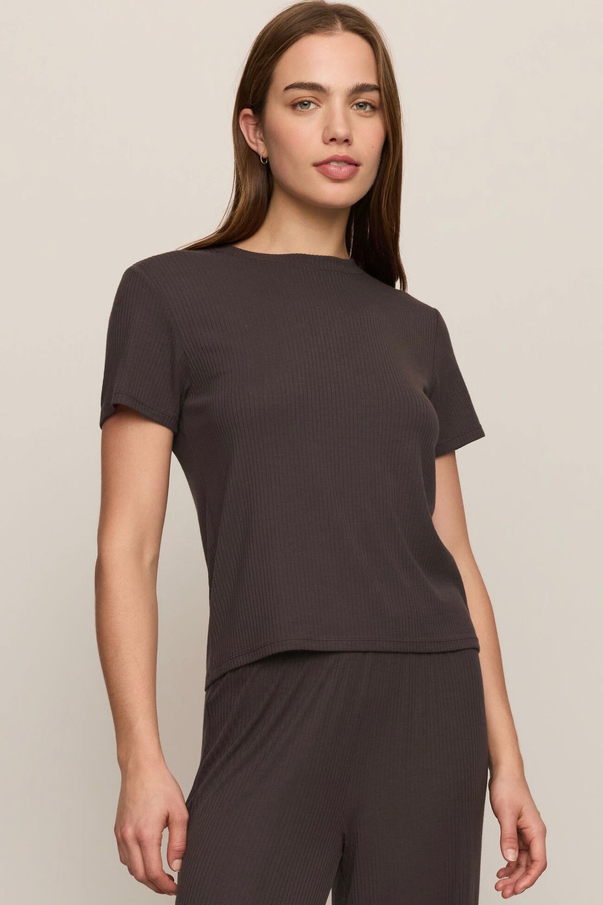 Just Right Rib Tee Cocoa Bean