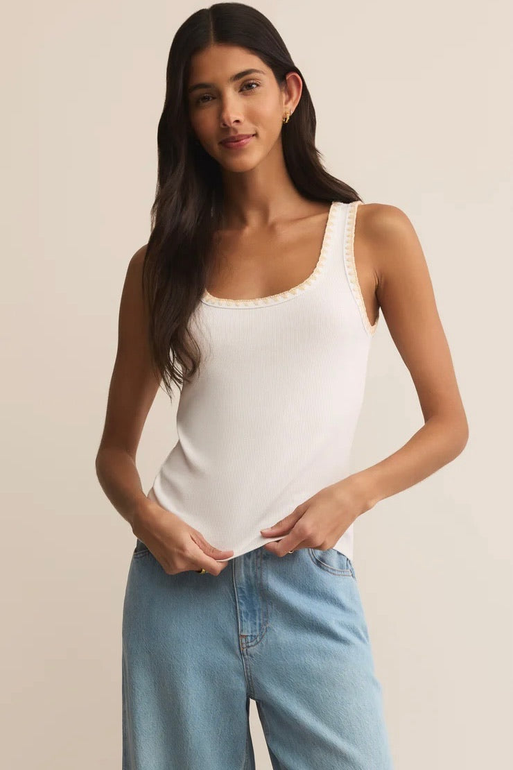 Jaidynn Rib Tank White