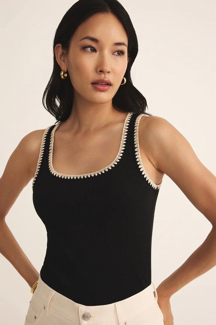 Jaidynn Rib Tank Black