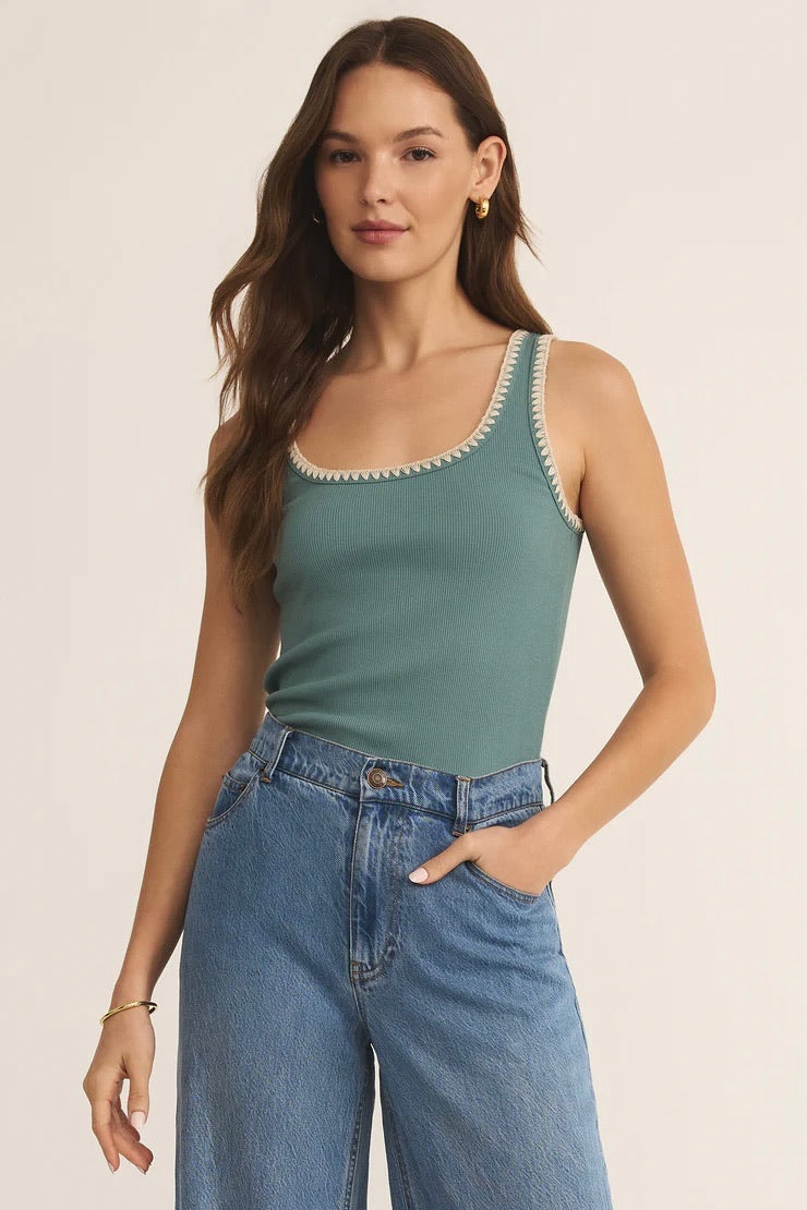 Jaidynn Rib Tank Sea Pine