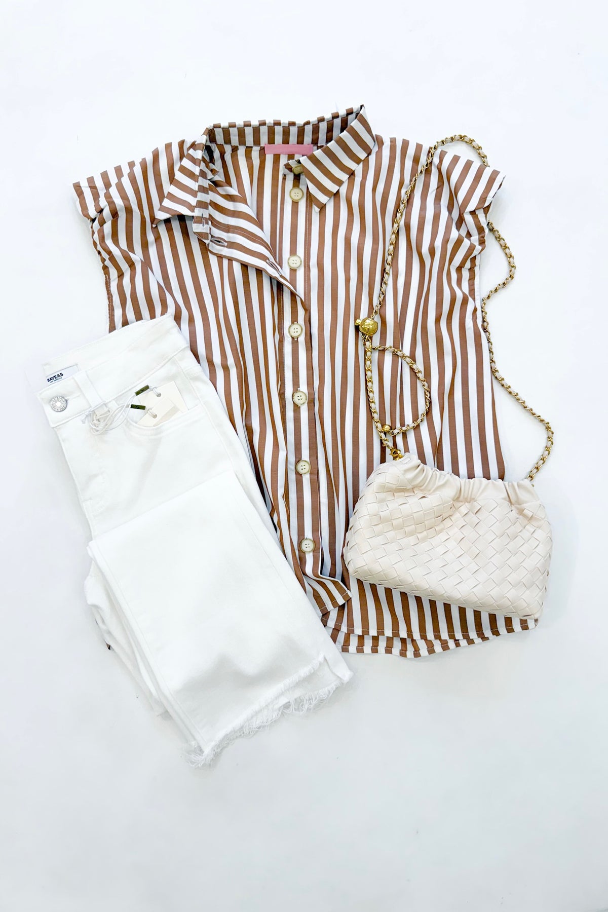 Charlotte Blouse Taupe Stripe