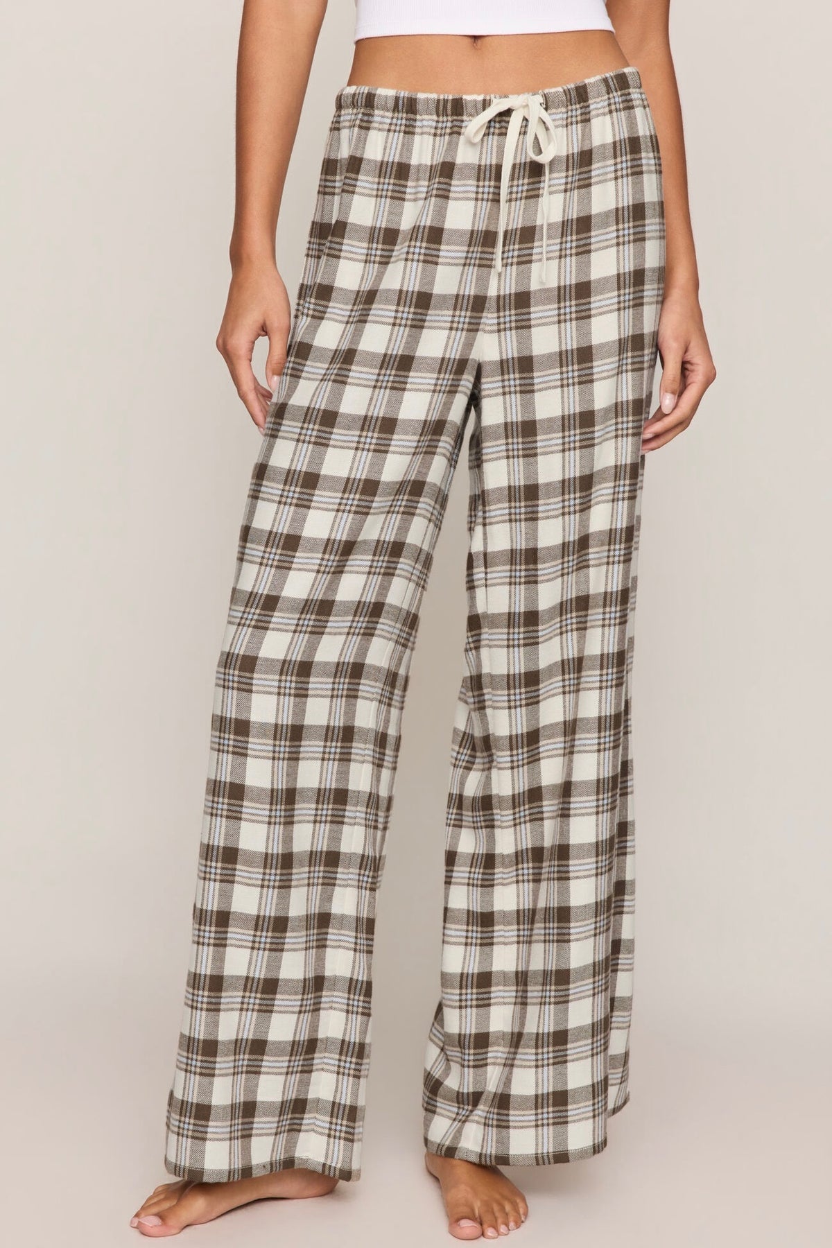 Better Off Plaid Pant Cocoa Bean