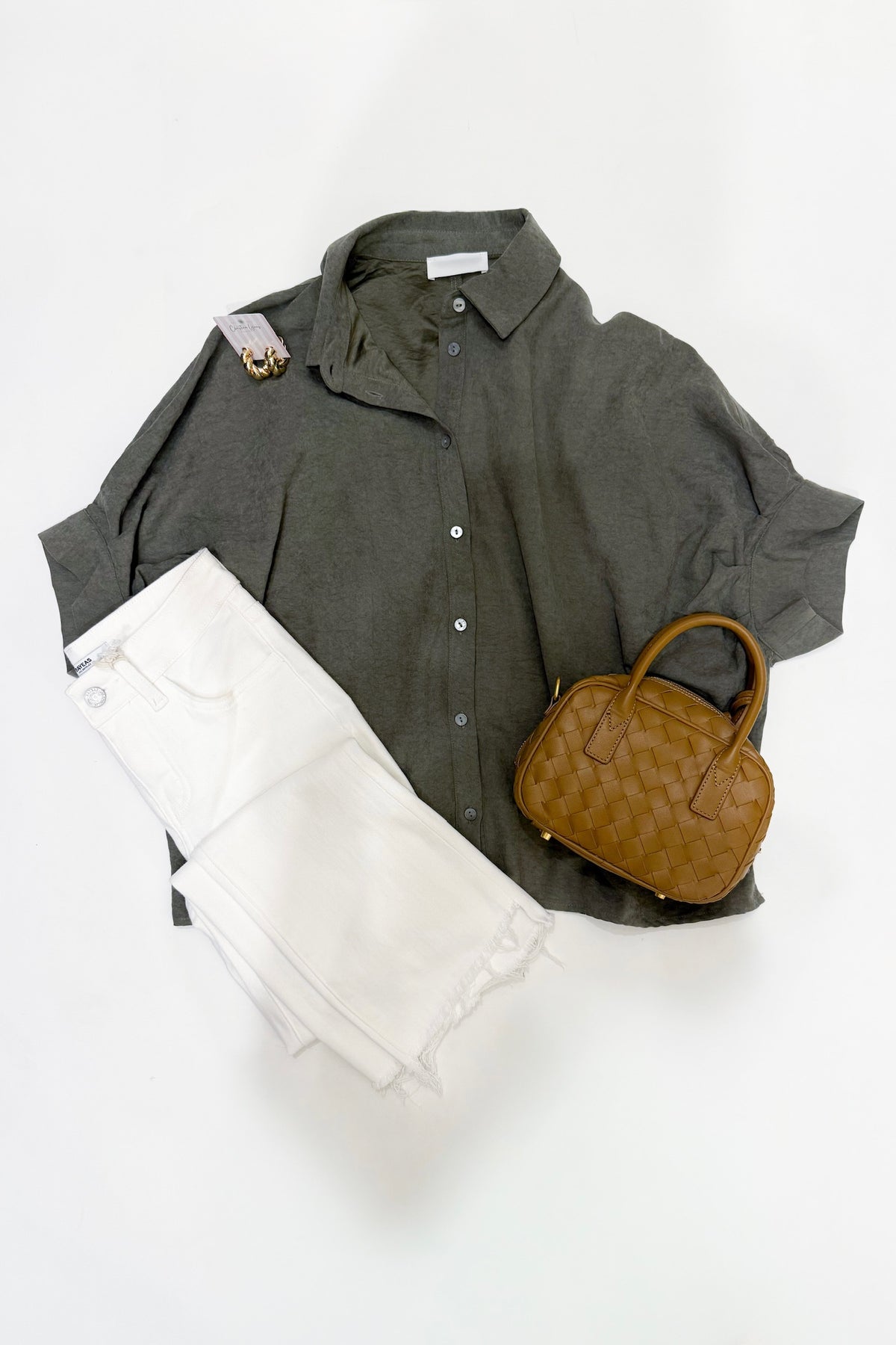 Palmer Button Down Top Olive