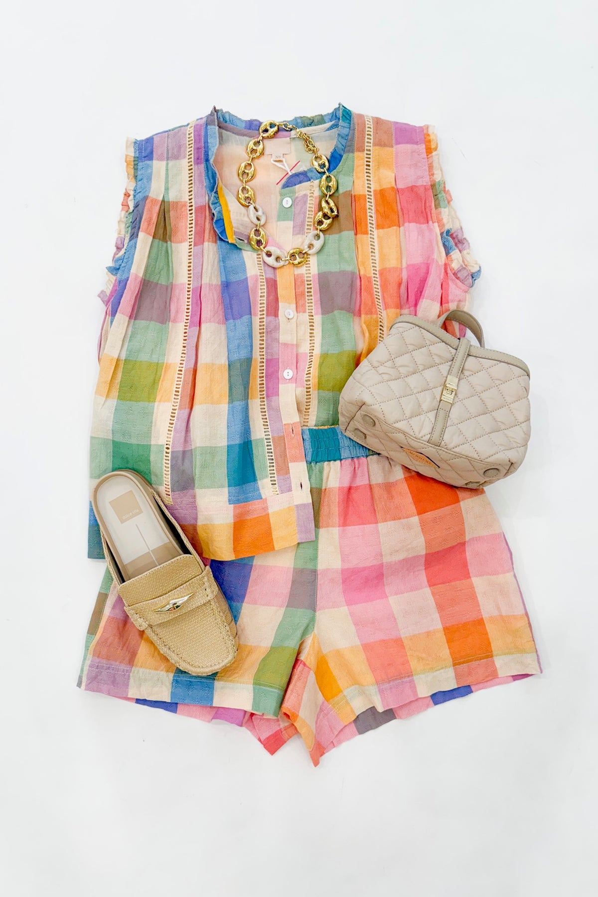Rainbow Plaid Top