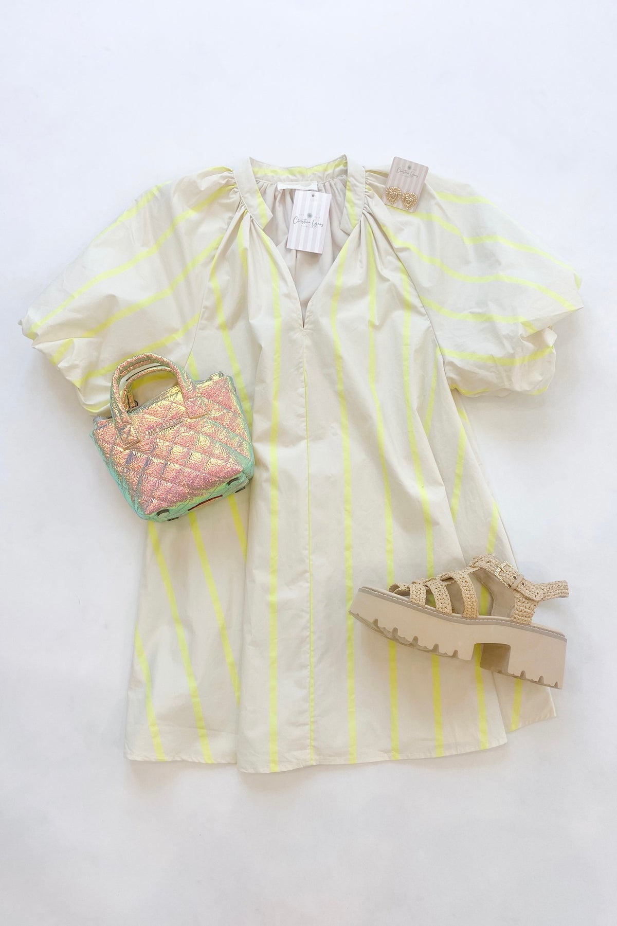 Sara Striped Dress Yellow