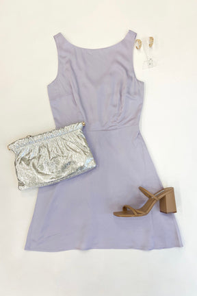 Enni Satin Mini Dress Lavender