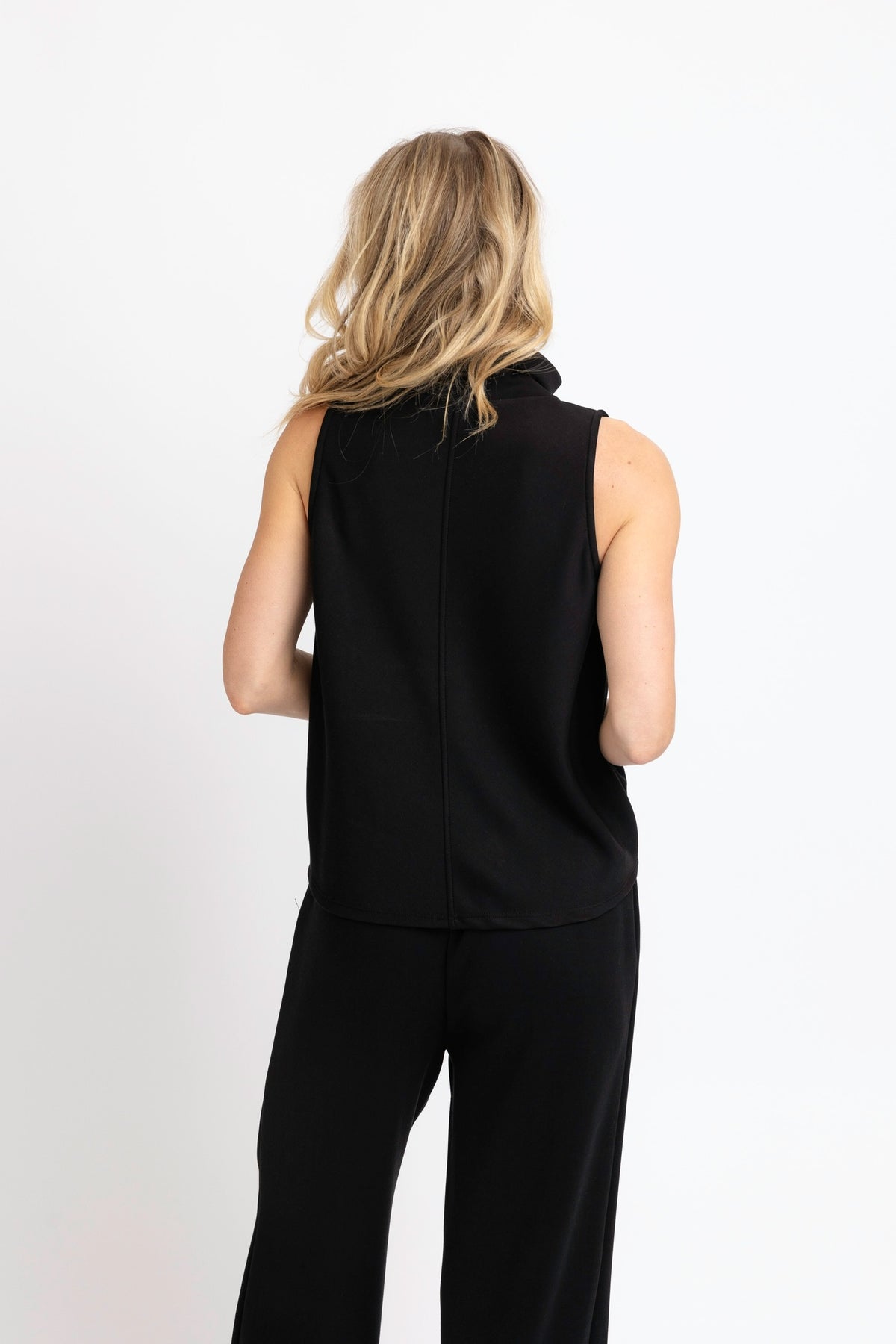 Scuba Mock Neck Top Black