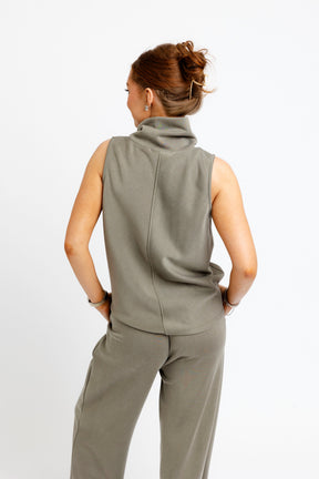 Scuba Mock Neck Top Olive