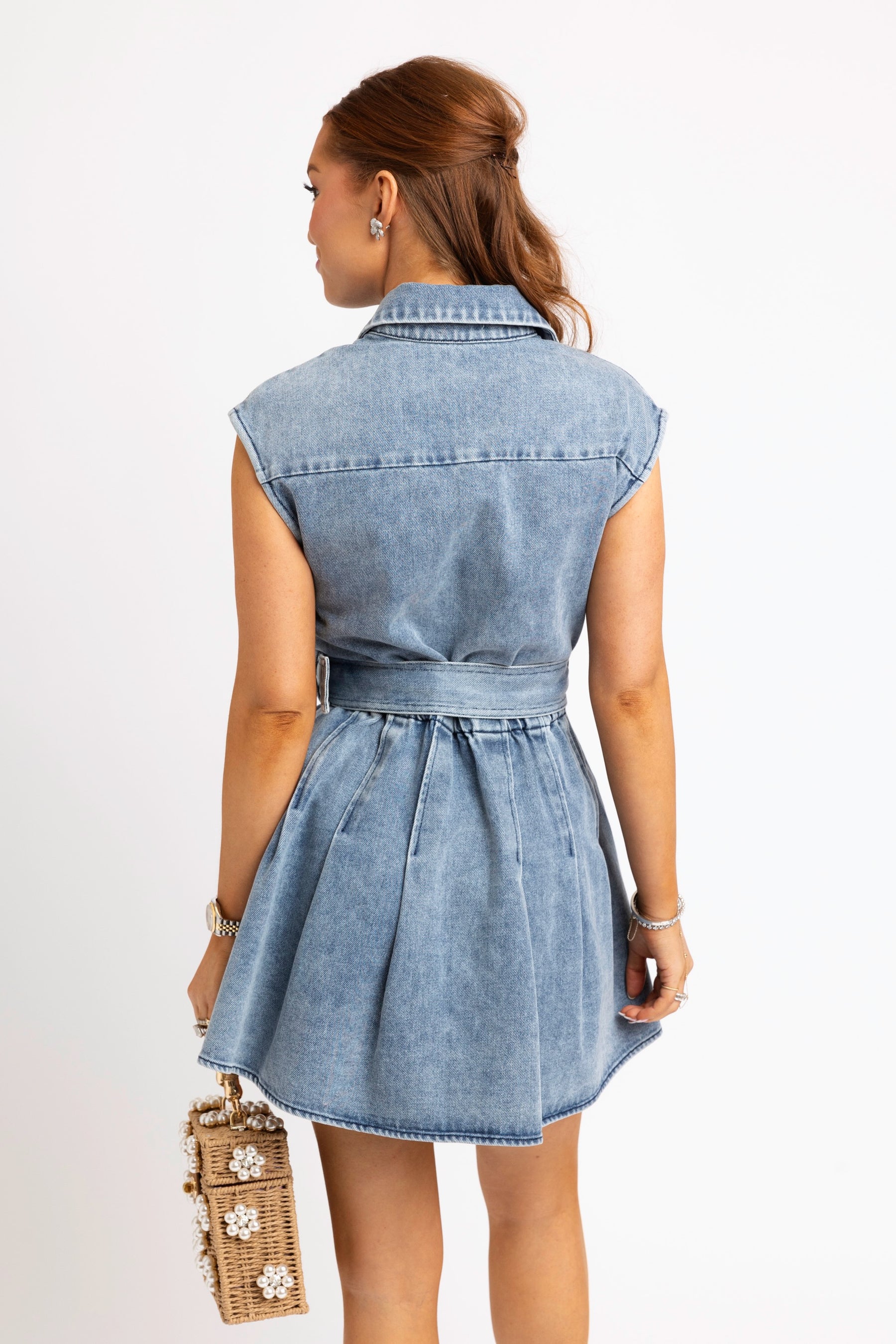 Katrina Belted Dress Denim