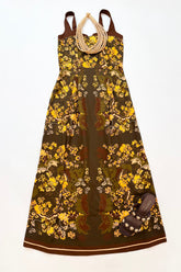 Tillman Midi Dress Olive Yellow Floral