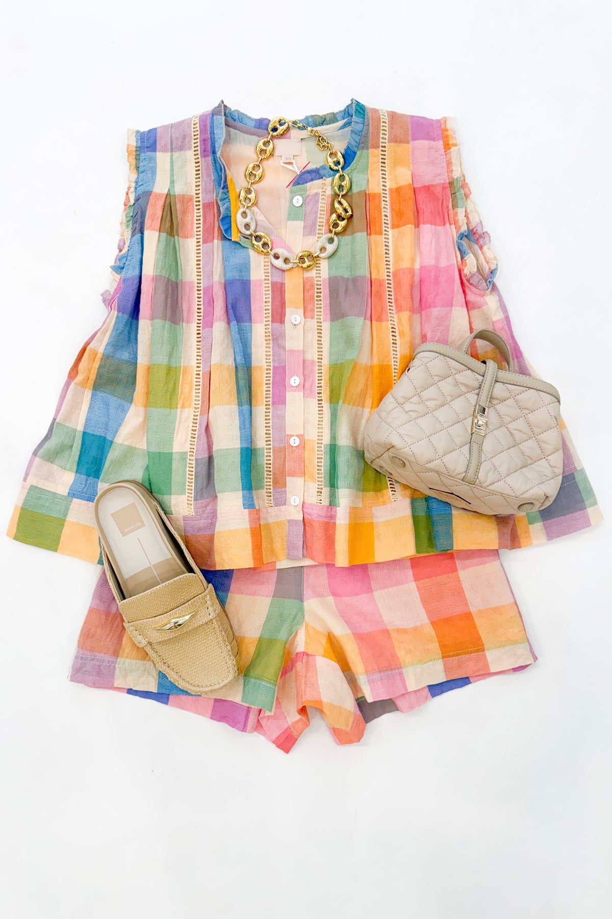 Rainbow Plaid Top