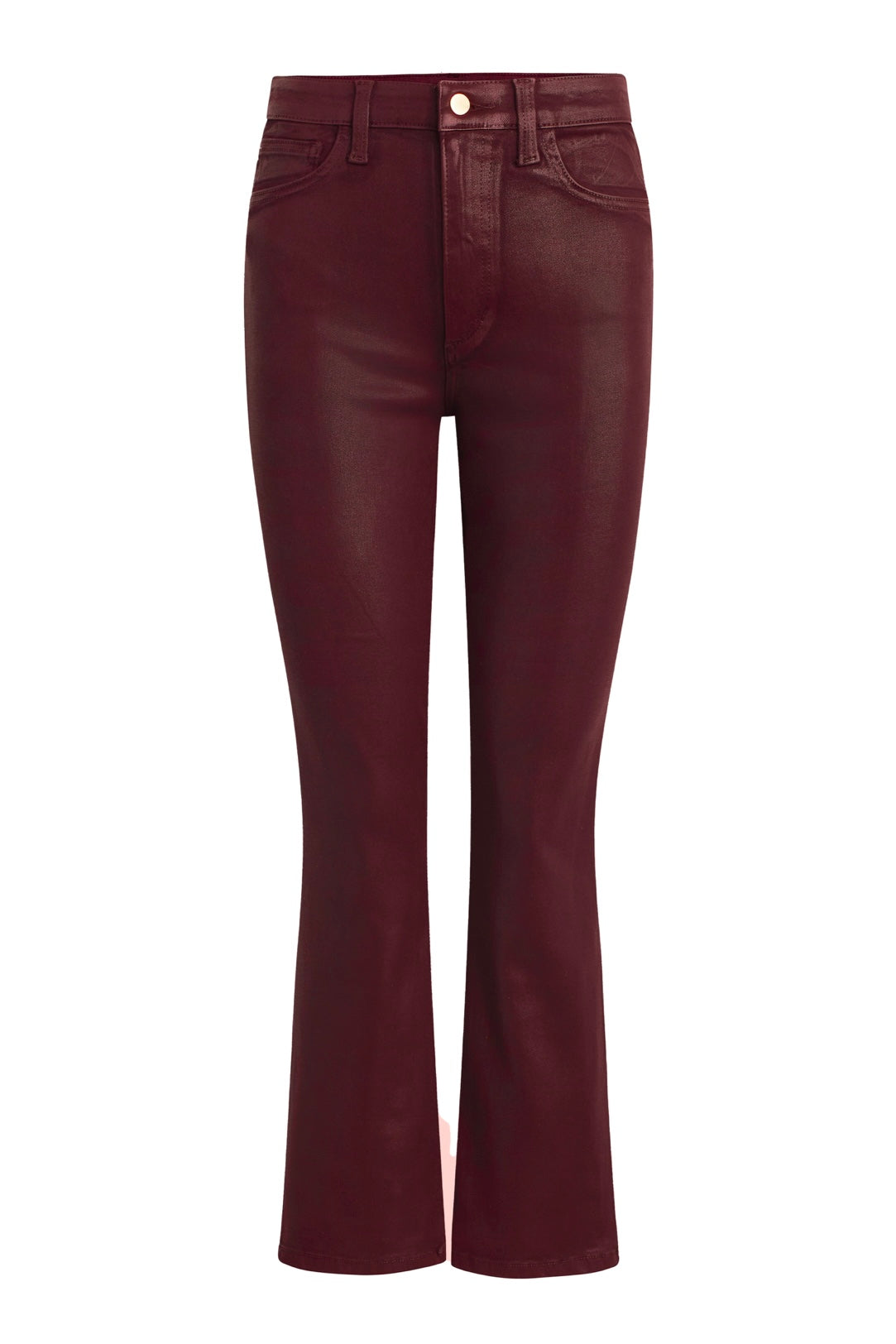 Callie Cropped Coated Bootcut Denim Syrah