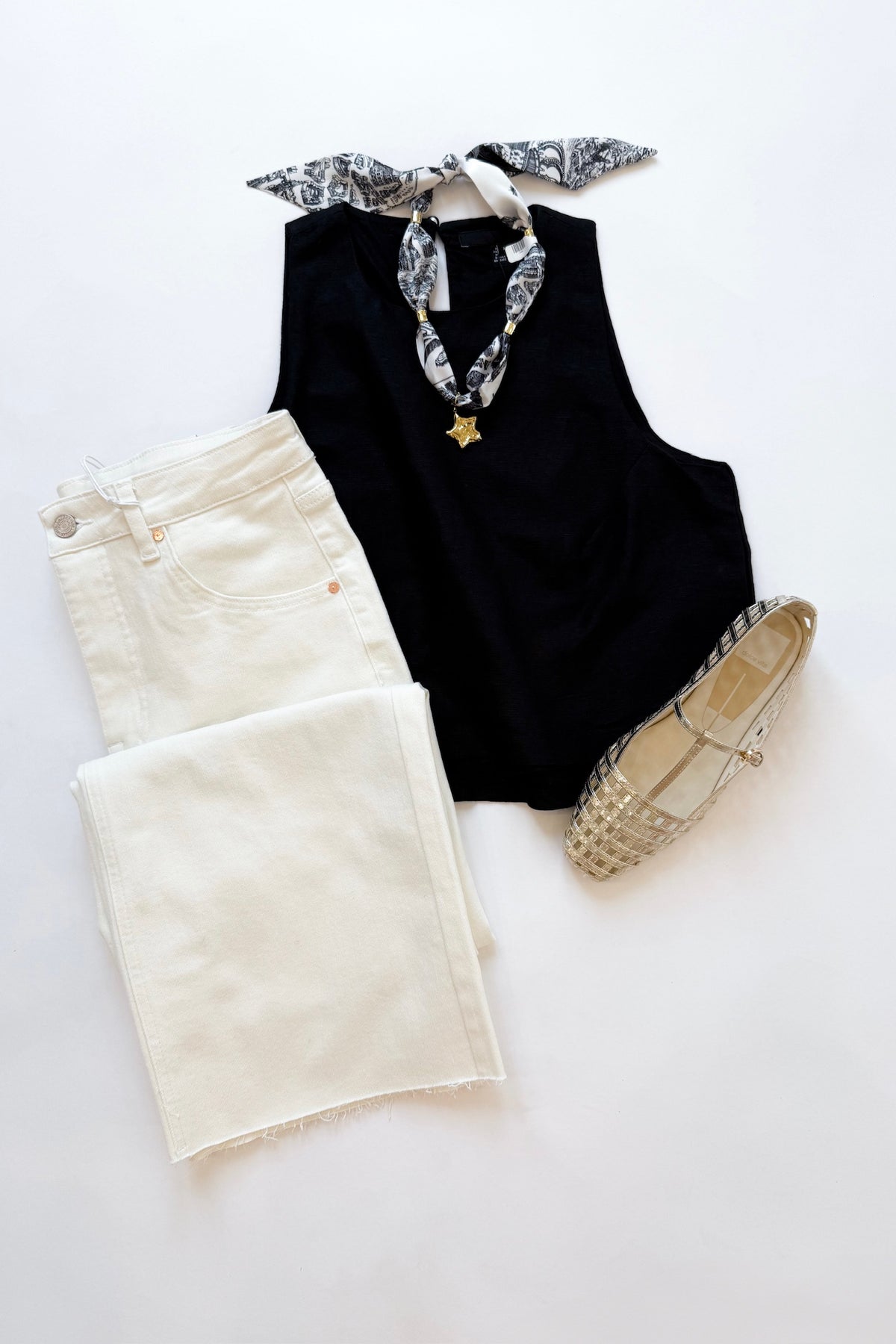 Birdie Linen Top Black