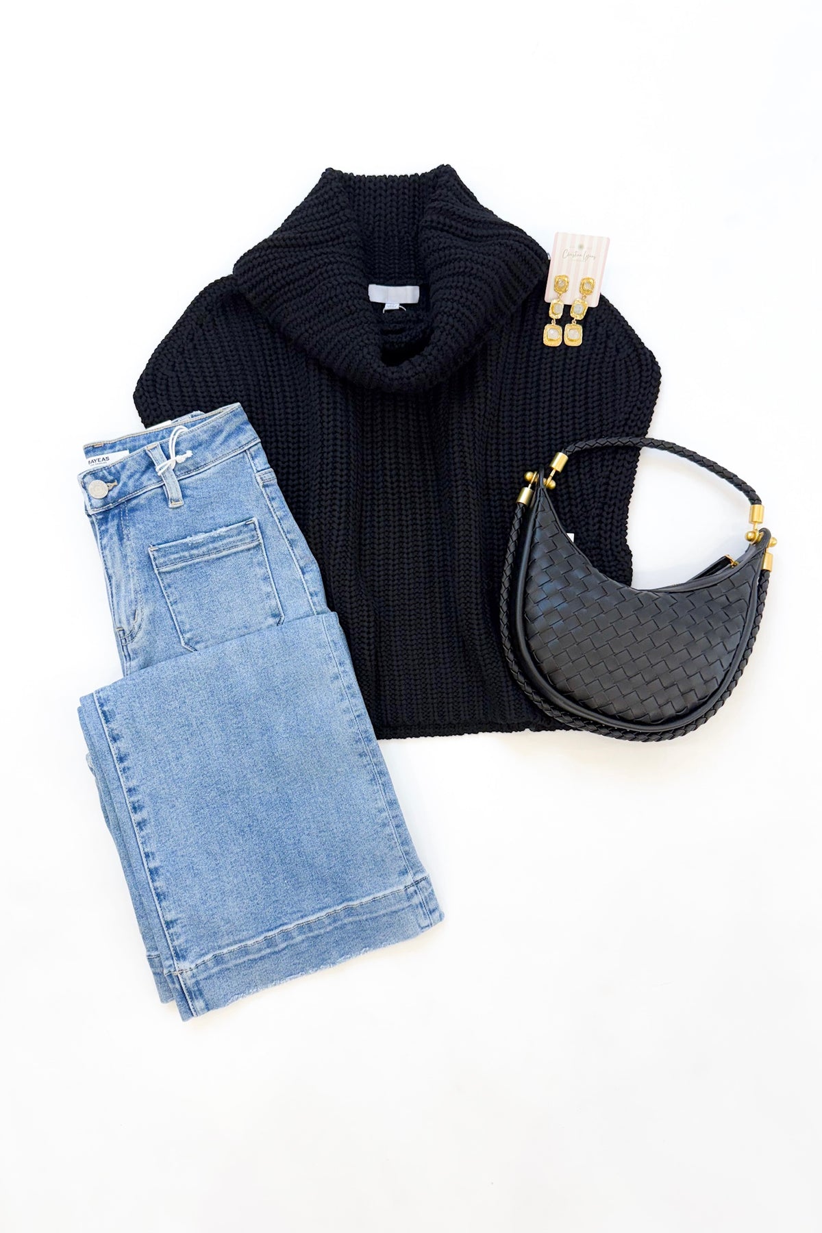 Cate Sleeveless Turtleneck Sweater Black