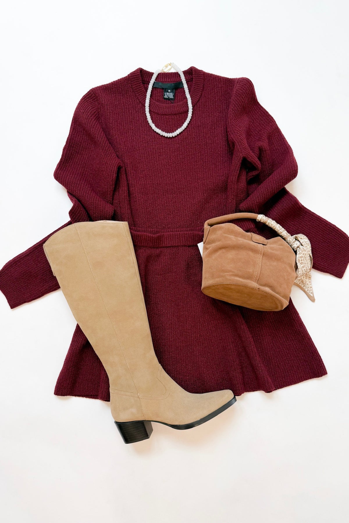 Vhari Knit Mini Skirt Cabernet