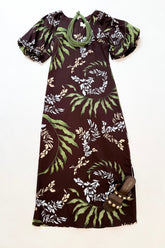 Allie Midi Dress Brown Frond
