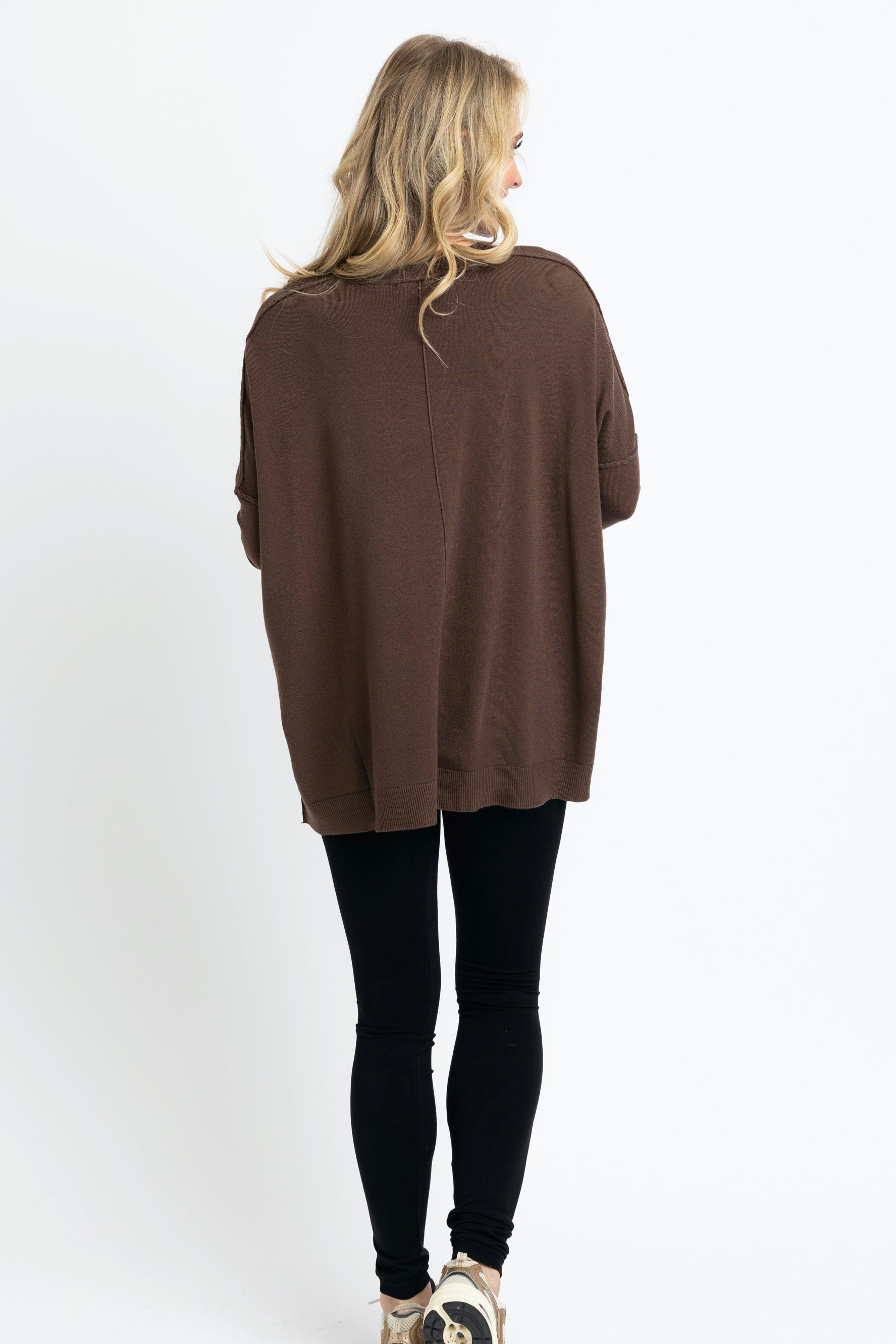 Cashmere Blend Crewneck Sweater Coffee