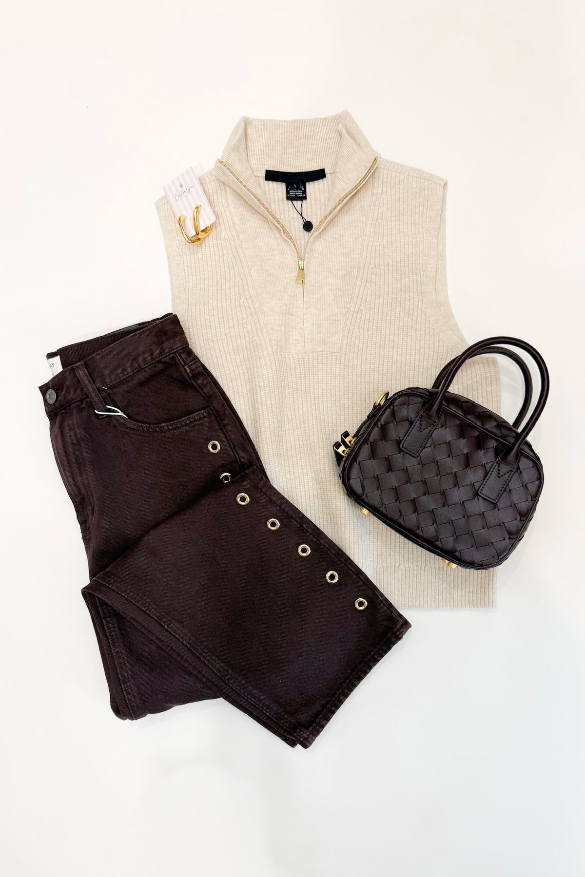 Marley Knit Half Zip Sweater Oatmeal