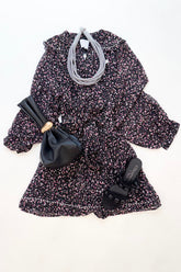 Taylor Dress Black Pink Floral