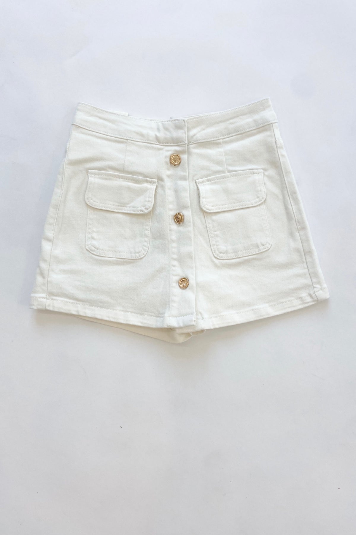 Zoey Denim Skort White