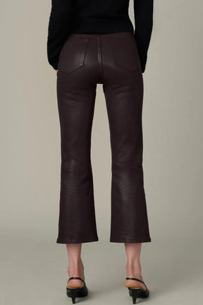 Callie Cropped Bootcut Coated Denim Dark Chocolate