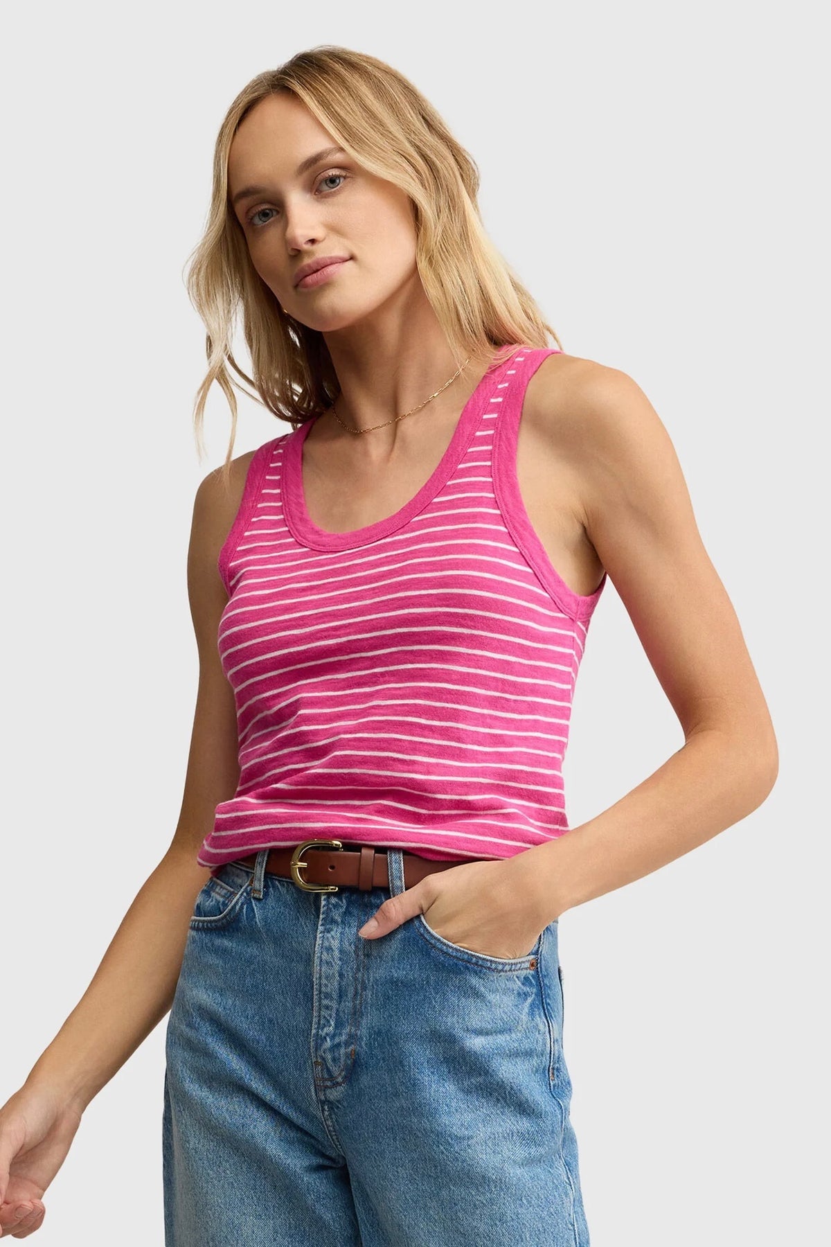 Island Pink Striped Tank