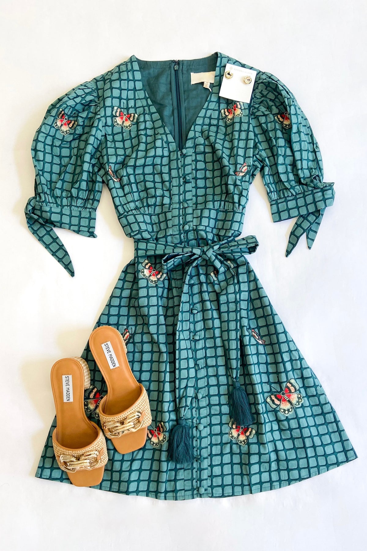 Emerson Dress Emerald Grid