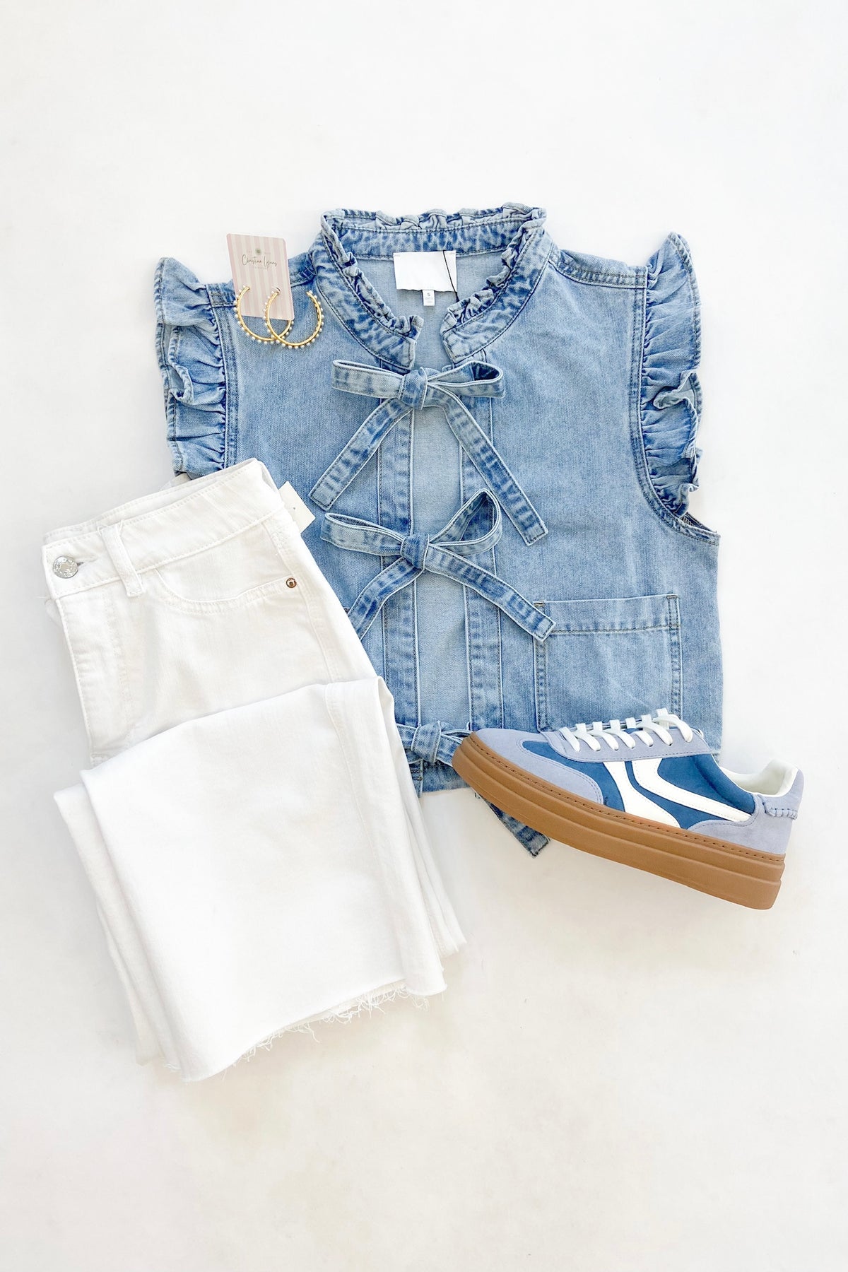 Sallie Ruffle Denim Vest